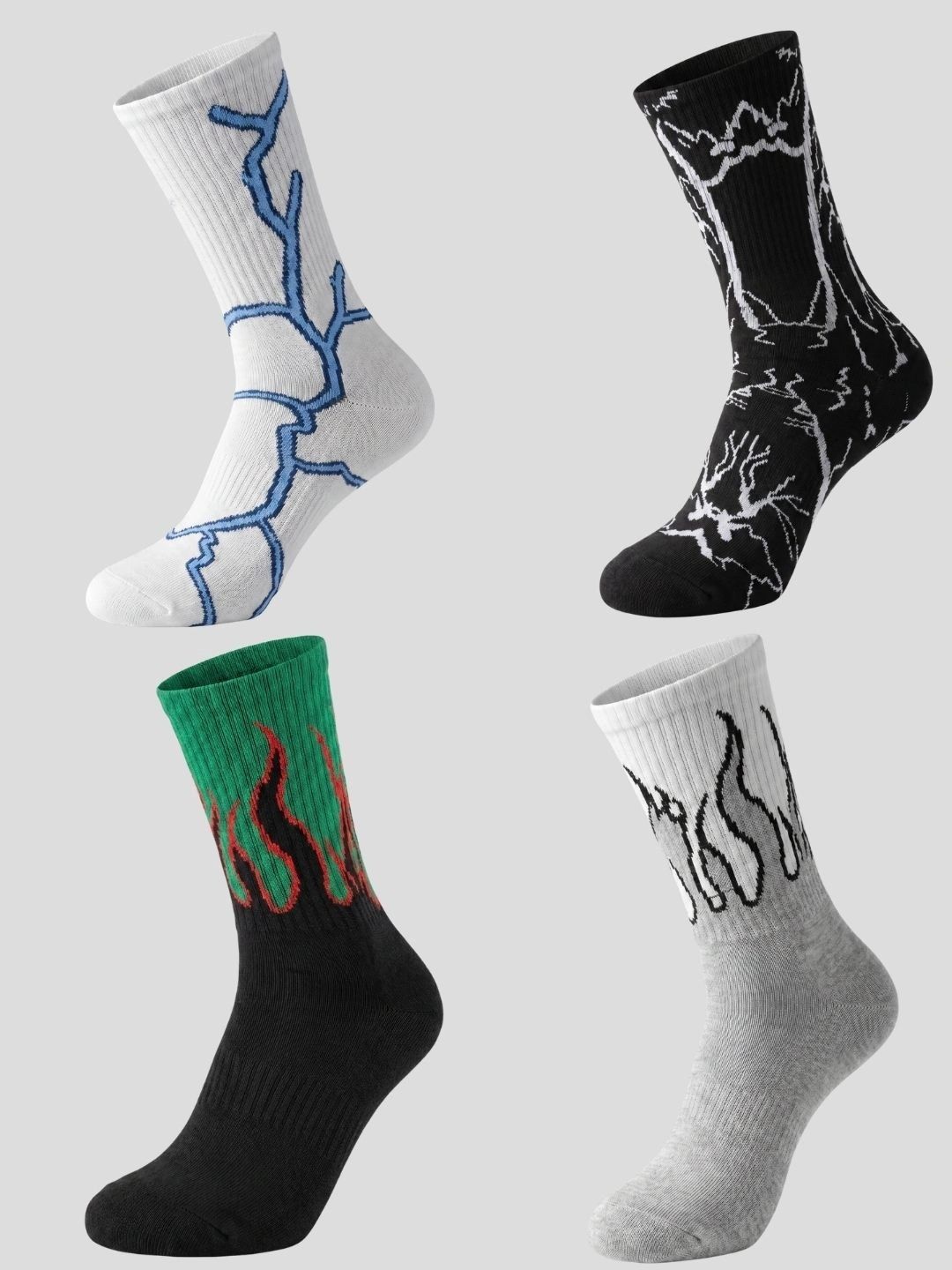 Moda Rapido Men Pack of 4 Cotton Blend Patterned Above Ankle Socks