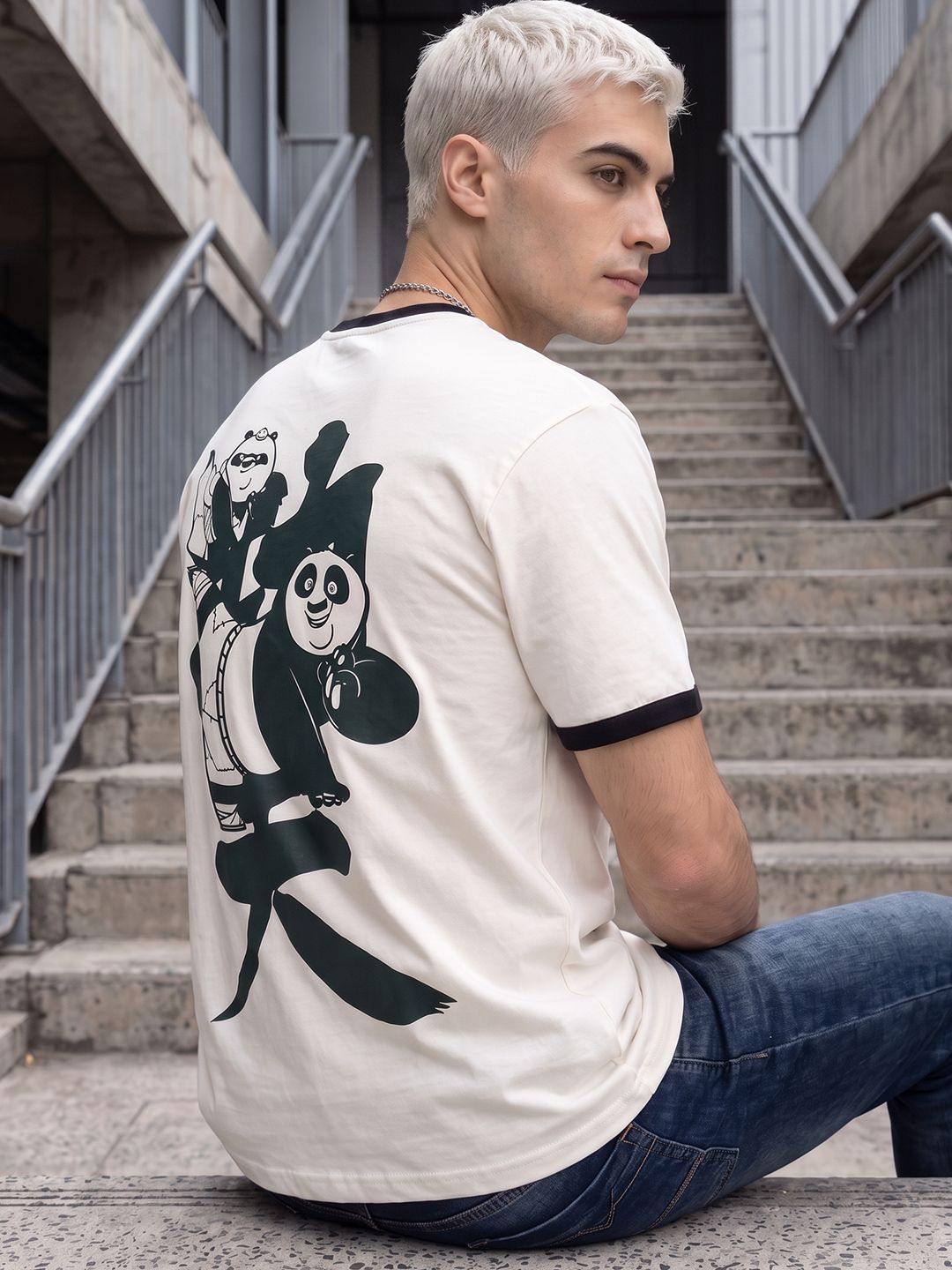 Kung Fu Panda by Kook N Keech Graphic Printed Pure Cotton T-shirt