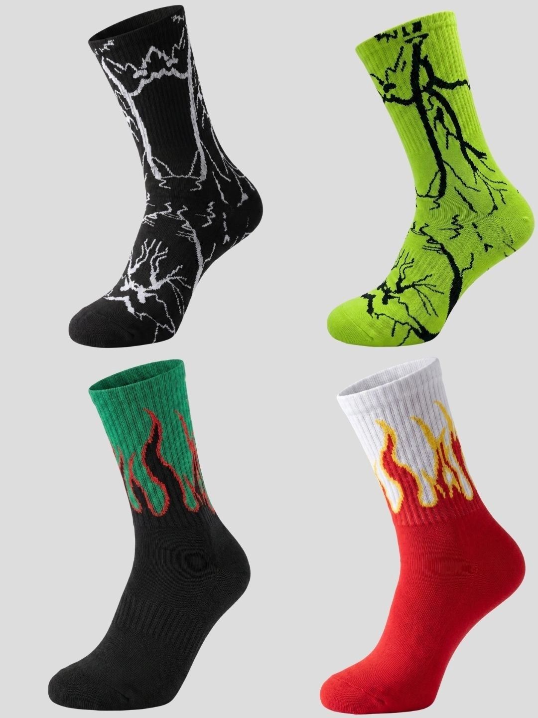 Moda Rapido Men Pack of 4 Cotton Blend Patterned Above Ankle Socks