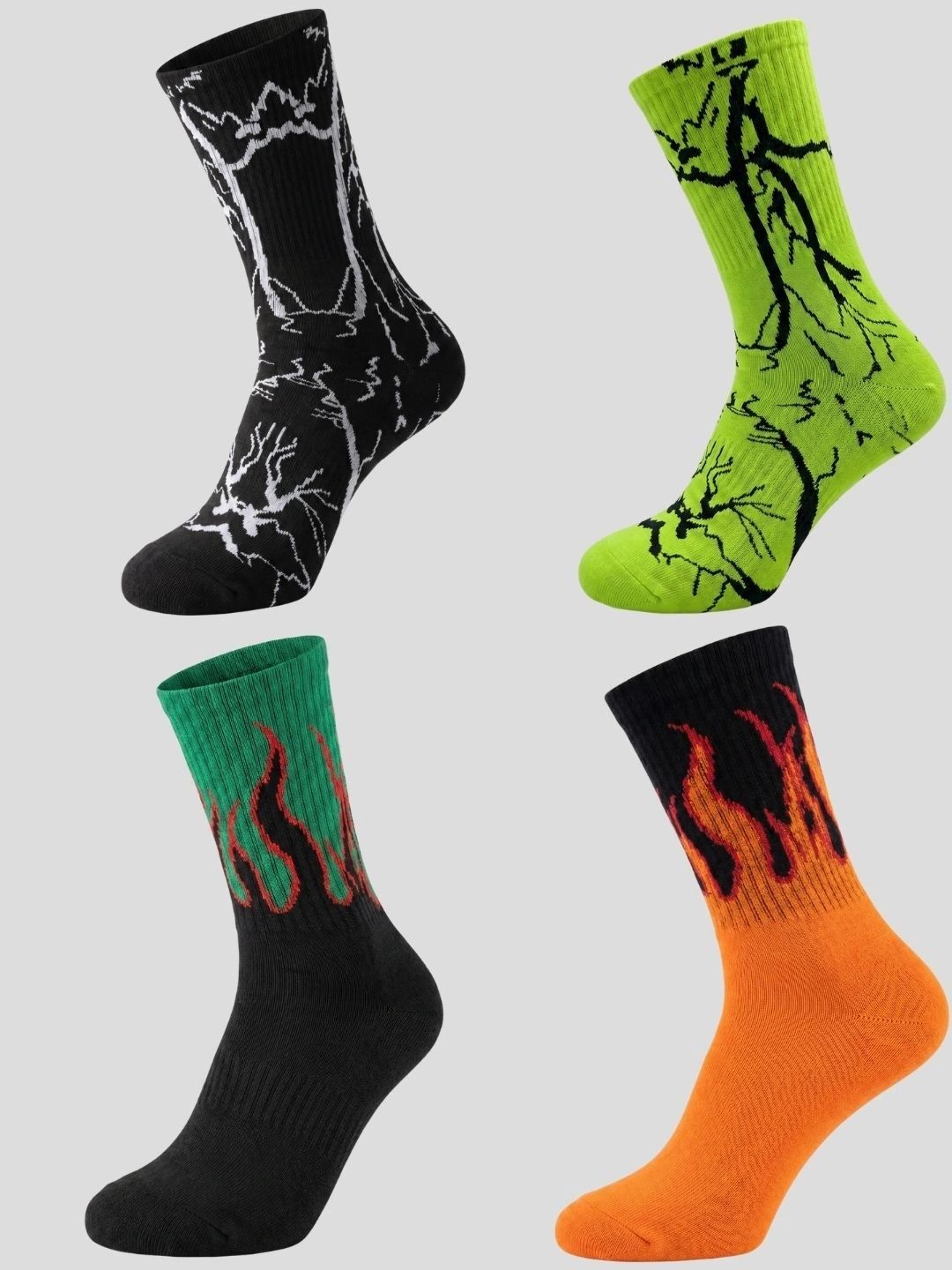 Moda Rapido Men Pack of 4 Cotton Blend Patterned Calf Length Socks