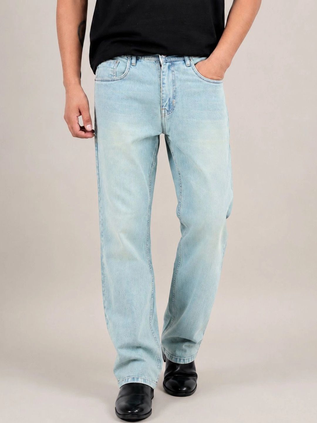 Denimora Men Straight Fit Mid-Rise Stretchable Jeans