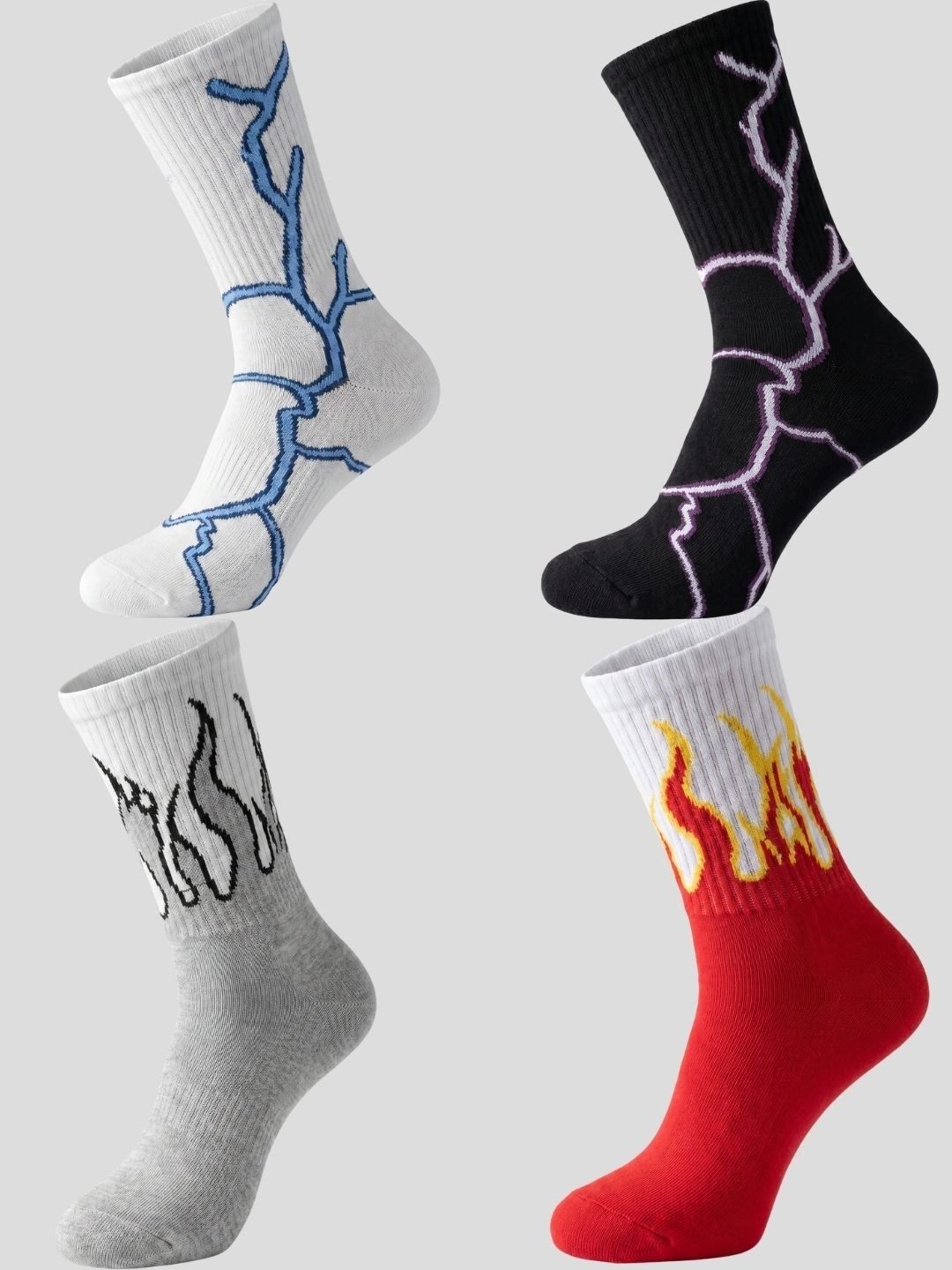 Moda Rapido Men Pack of 4 Cotton Blend Patterned Calf Length Socks