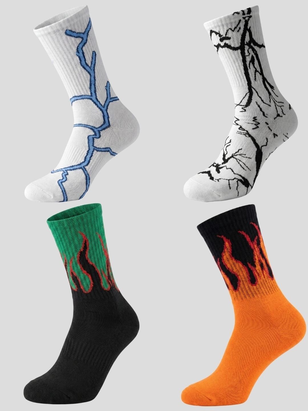Moda Rapido Men Pack of 4 Cotton Blend Patterned Above Ankle Socks