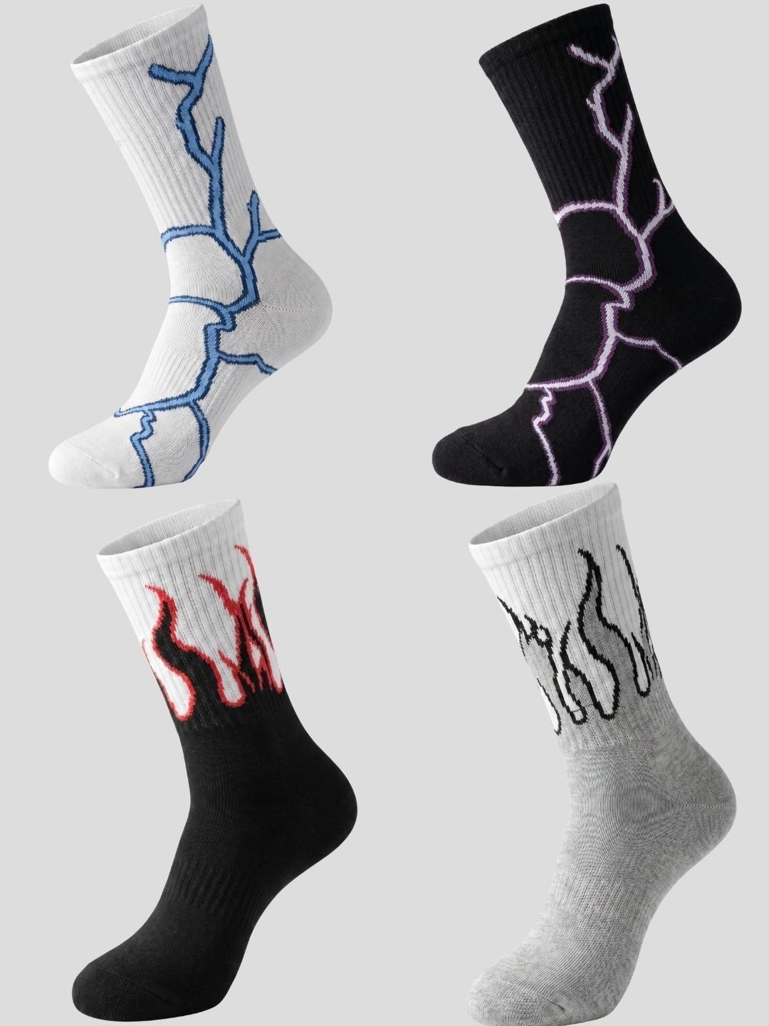 Moda Rapido Men Pack of 4 Cotton Blend Patterned Above Ankle Socks