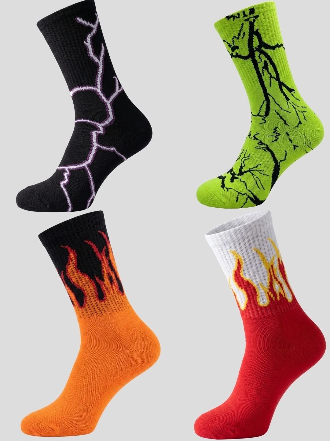 Moda Rapido Men Pack of 4 Cotton Blend Patterned Calf Length Socks