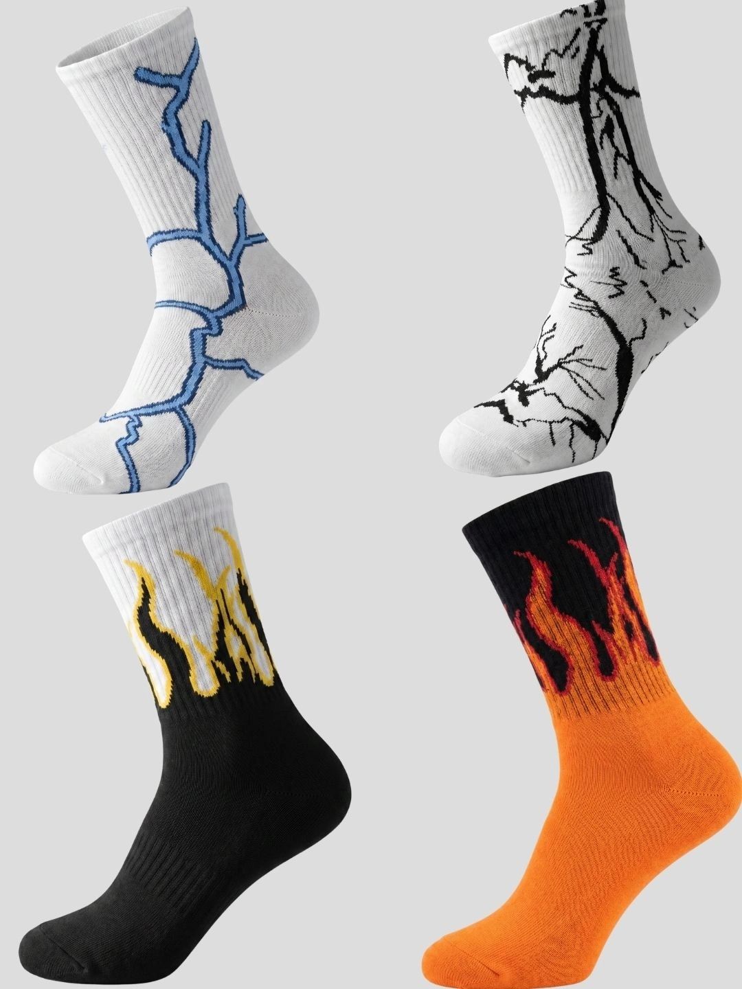 Moda Rapido Men Pack of 4 Cotton Blend Patterned Above Ankle Socks