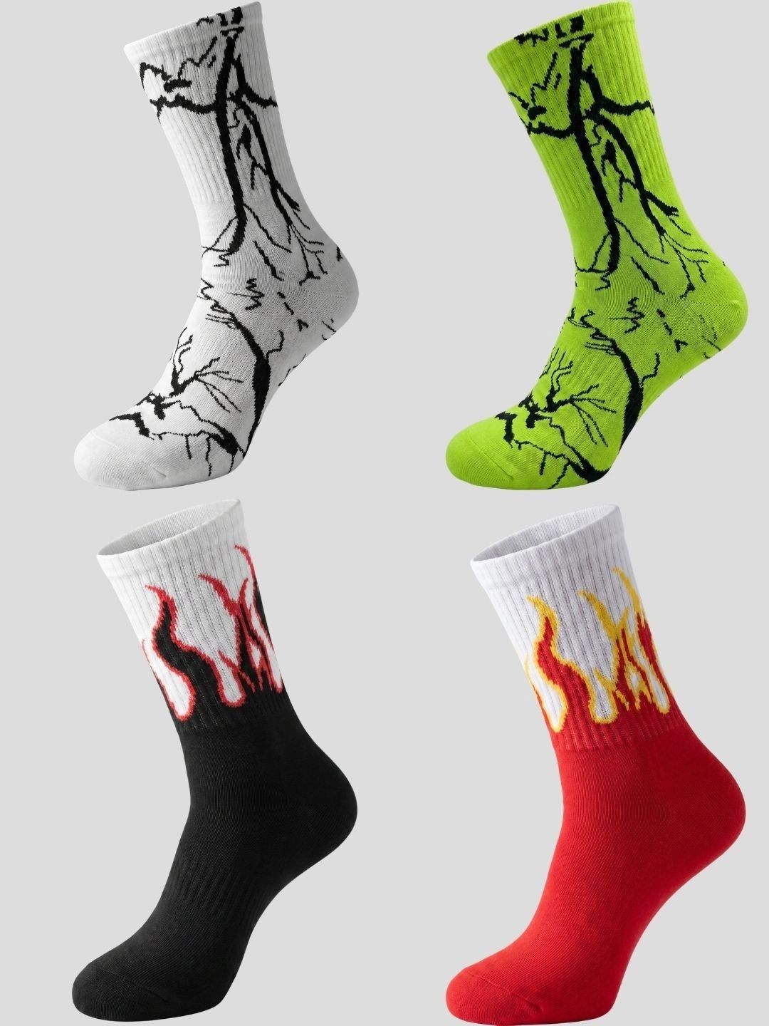 Moda Rapido Men Pack of 4 Cotton Blend Patterned Above Ankle Socks