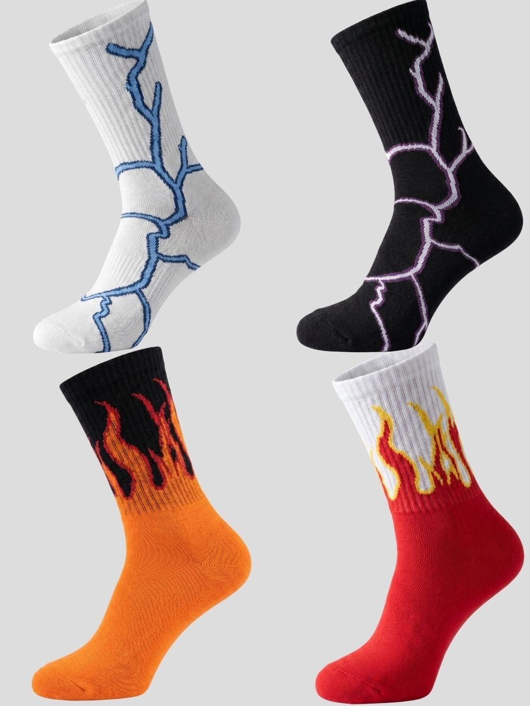 Moda Rapido Men Pack of 4 Cotton Blend Patterned Calf Length Socks