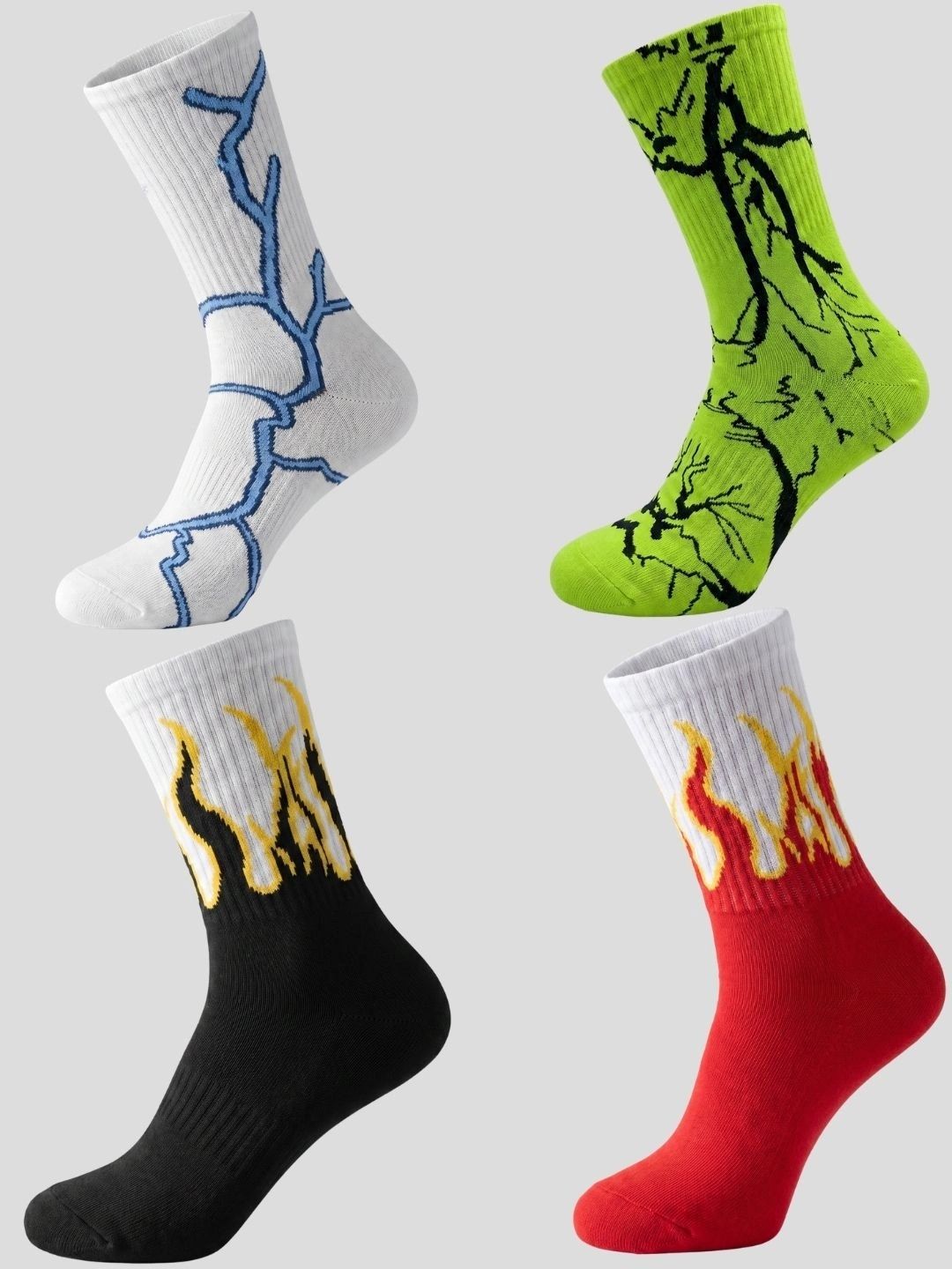 Moda Rapido Men Pack of 4 Cotton Blend Patterned Above Ankle Socks
