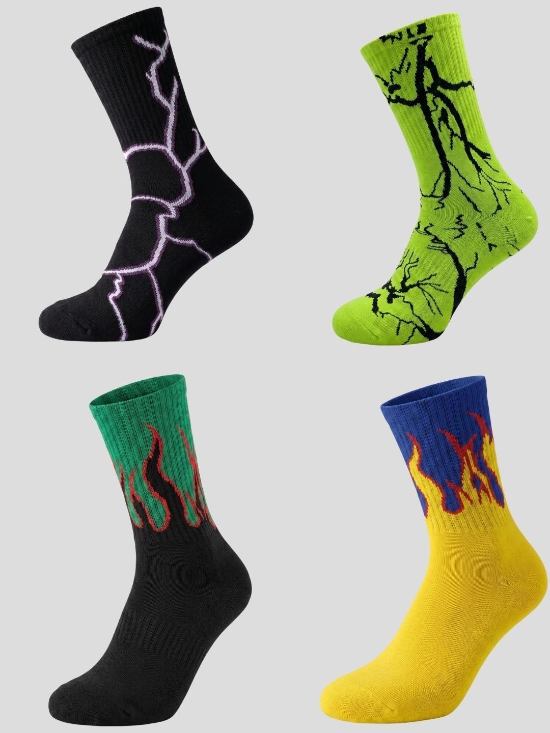 Moda Rapido Men Pack of 4 Cotton Blend Patterned Above Ankle Socks