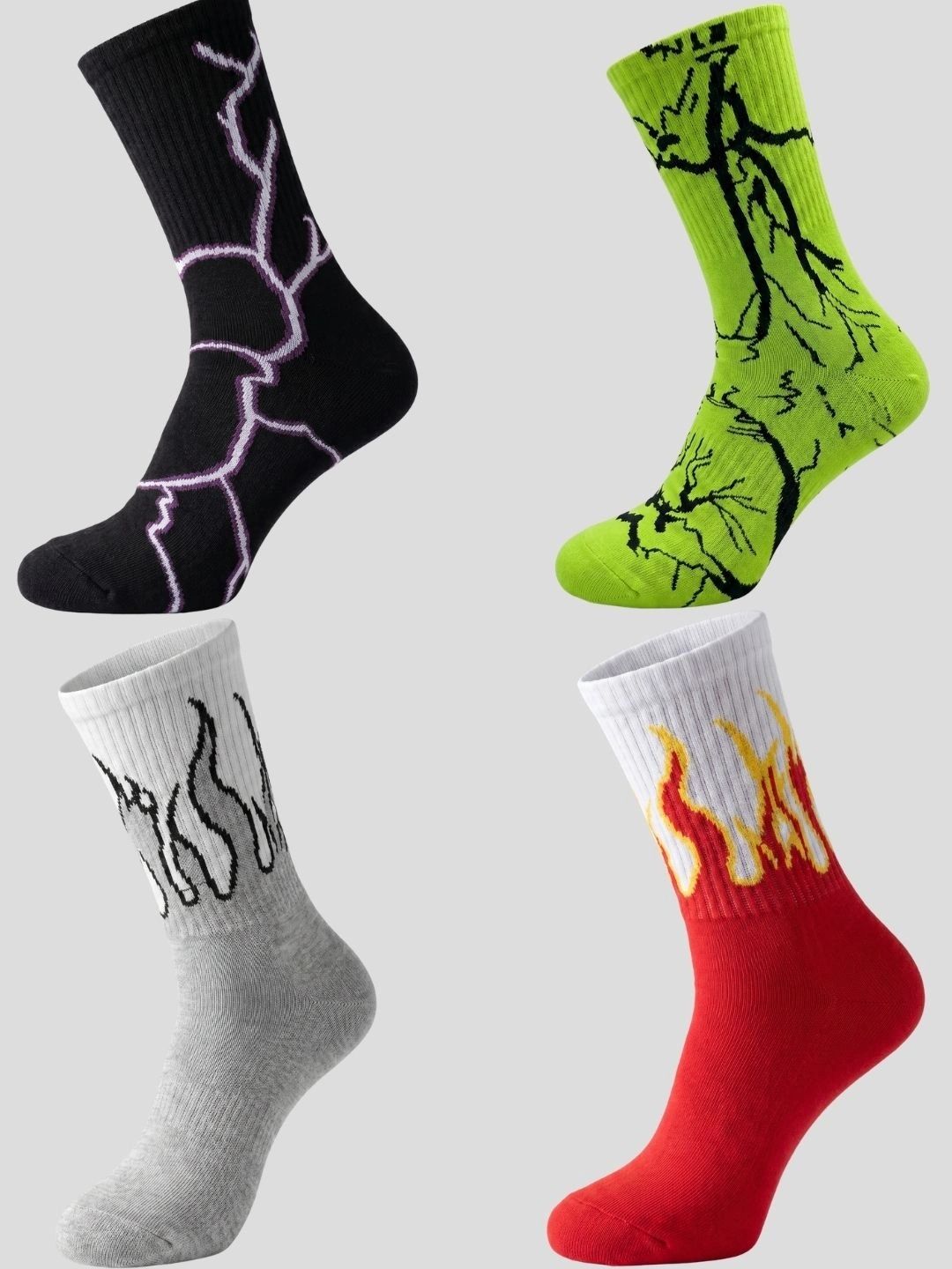 Moda Rapido Men Pack of 4 Cotton Blend Patterned Above Ankle Socks