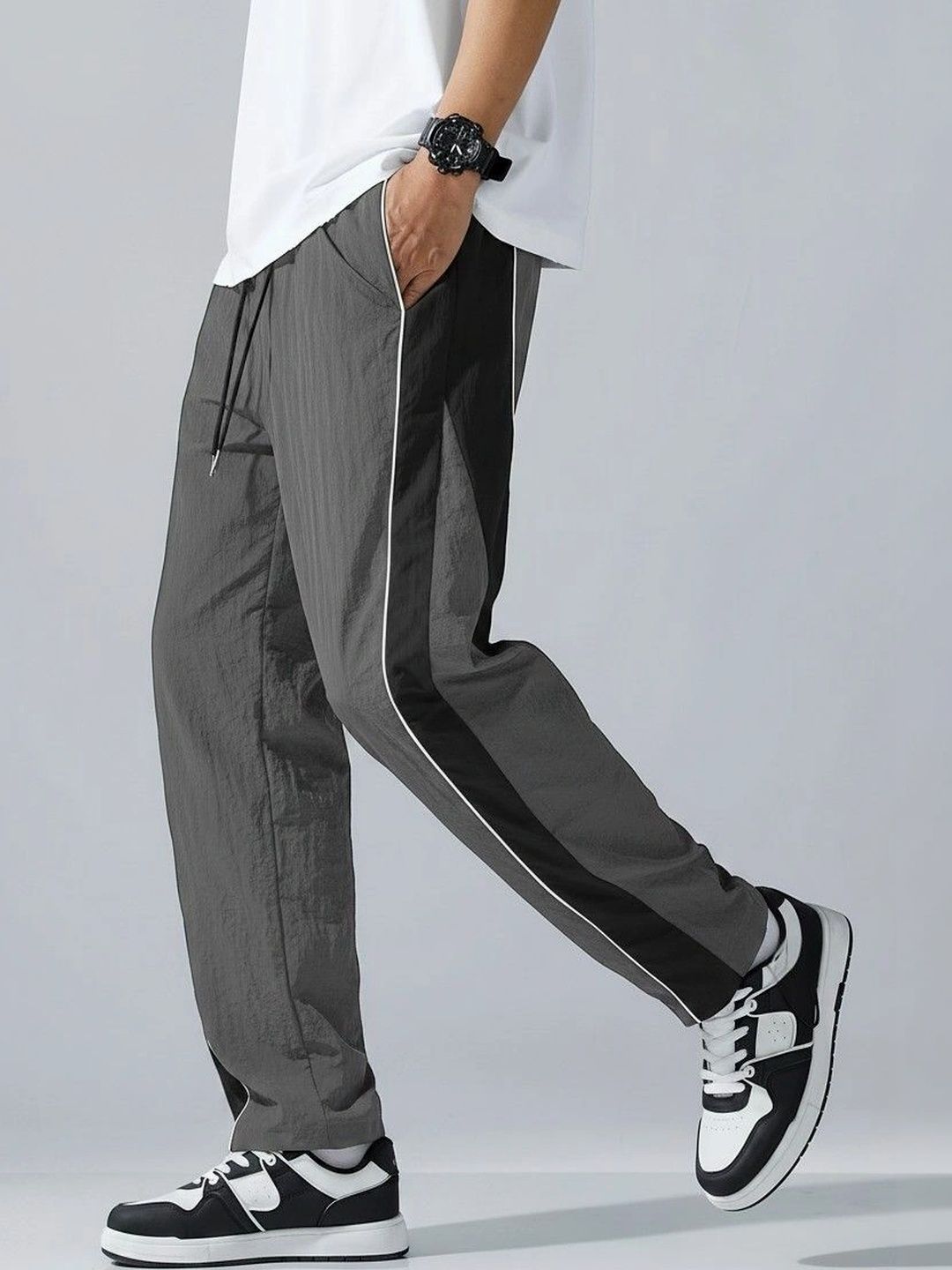 Loomzy Men Regular Fit Colourblocked Dry Fit Training Track Pants