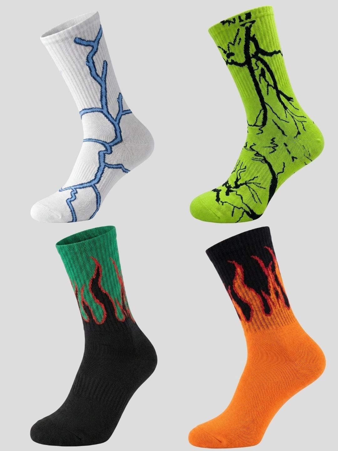 Moda Rapido Men Pack of 4 Cotton Blend Patterned Above Ankle Socks