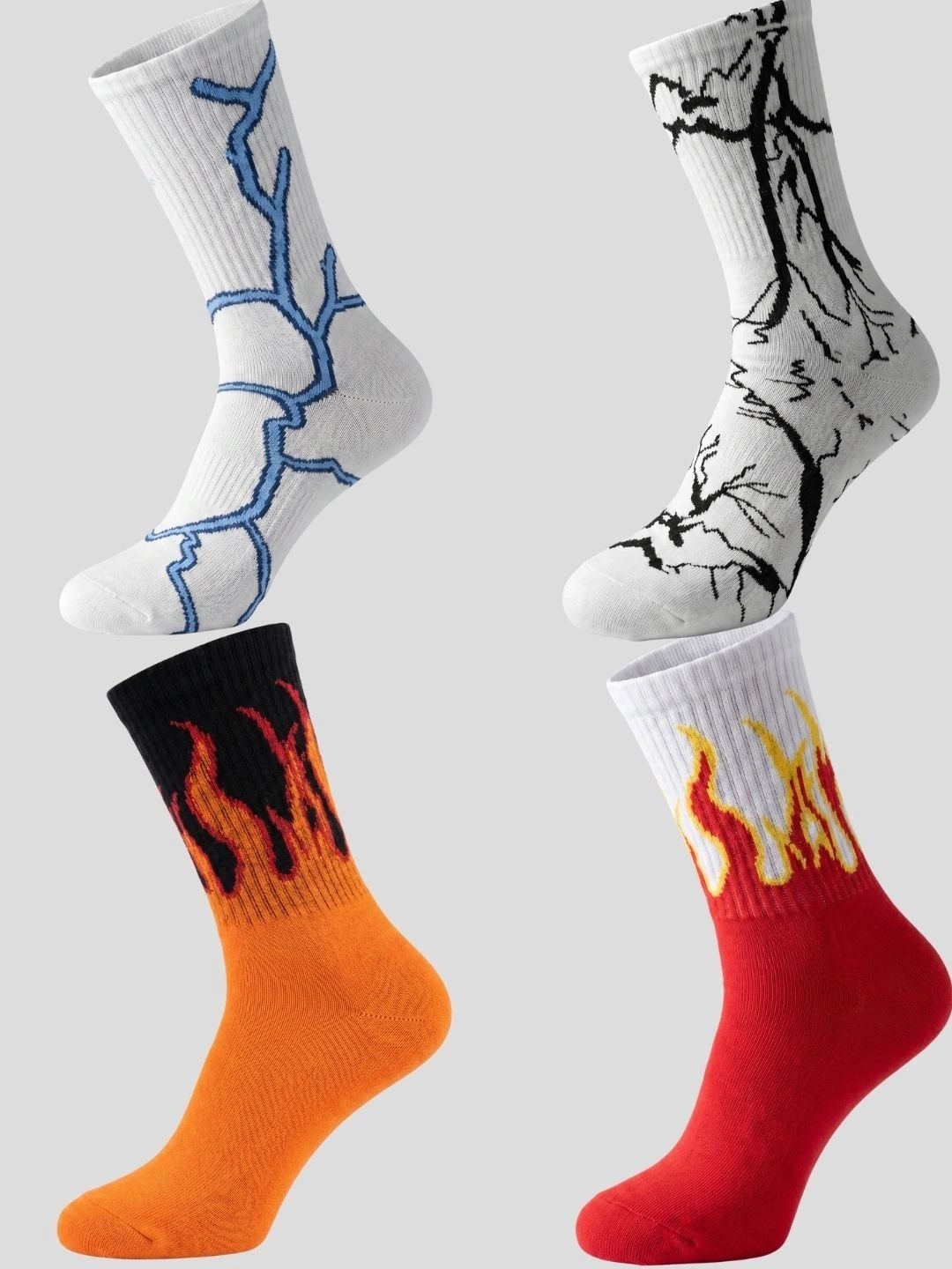 Moda Rapido Men Pack of 4 Cotton Blend Patterned Calf Length Socks
