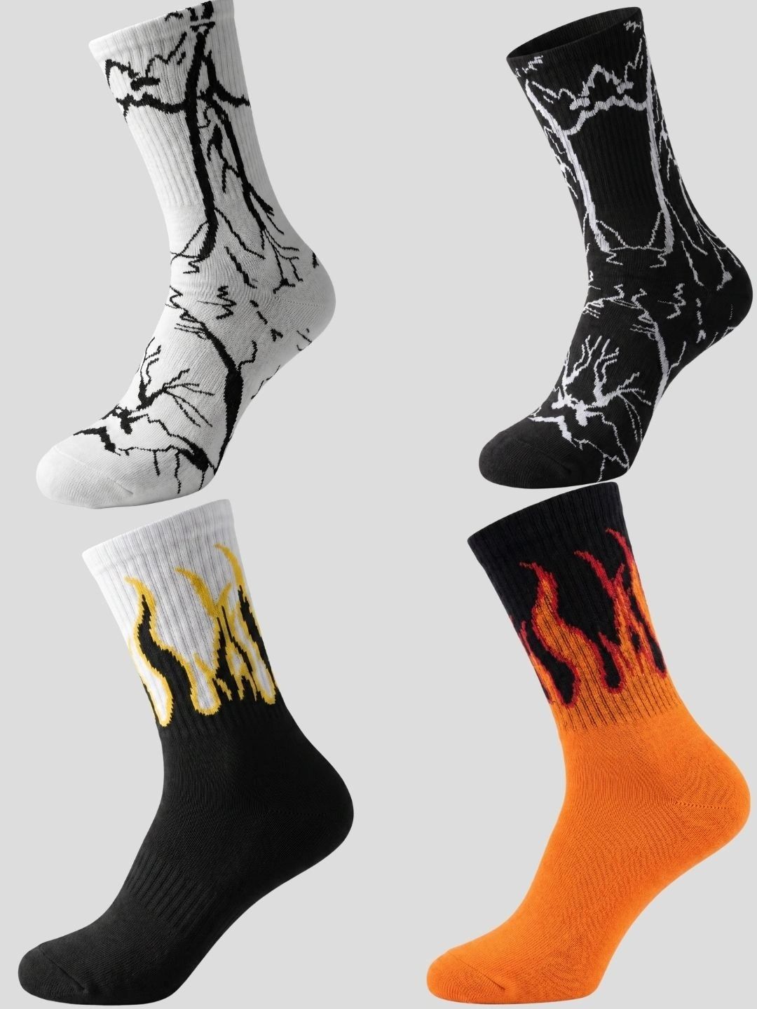 Moda Rapido Men Pack of 4 Cotton Blend Patterned Above Ankle Socks