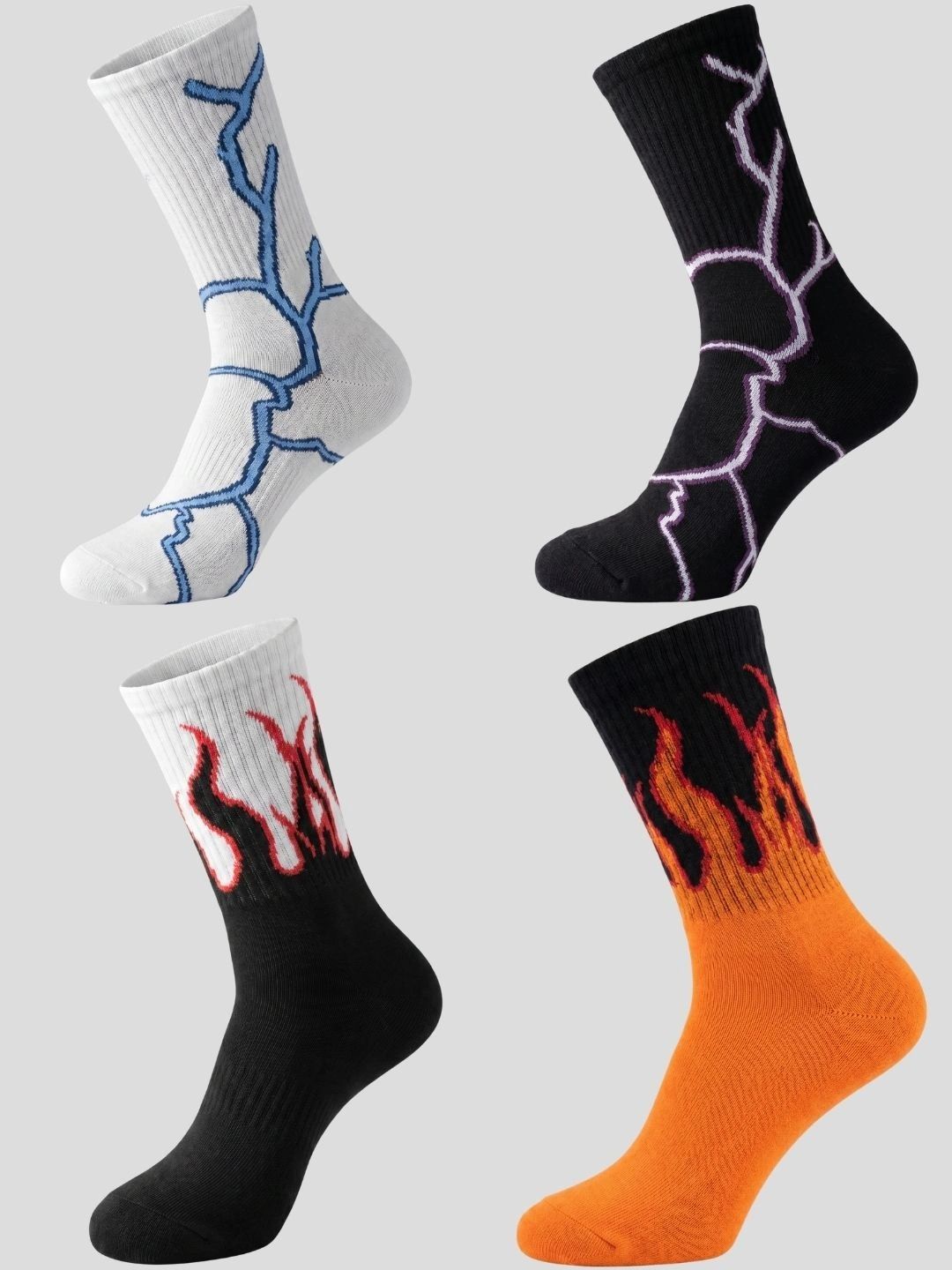 Moda Rapido Men Pack of 4 Cotton Blend Patterned Calf Length Socks