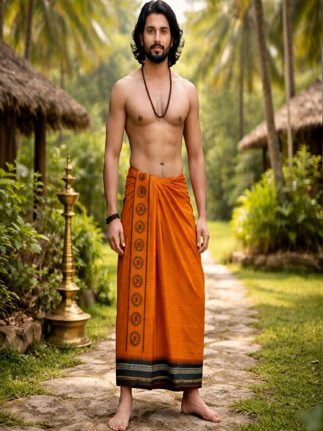 Classic Pro Men Printed Cotton Dhoti Dhotis