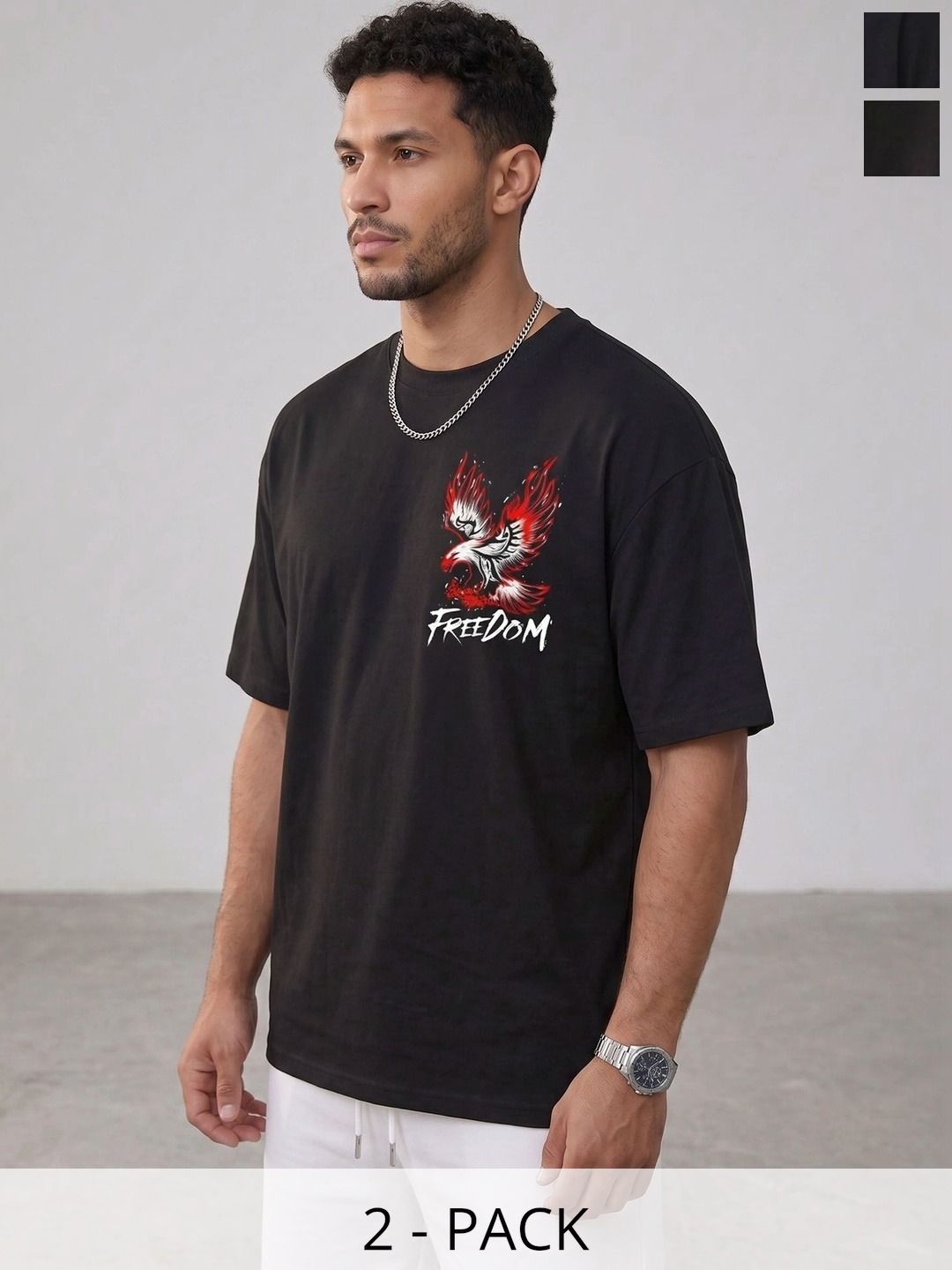 Kasendra Men Freedom & Hunting Graphic T-shirt