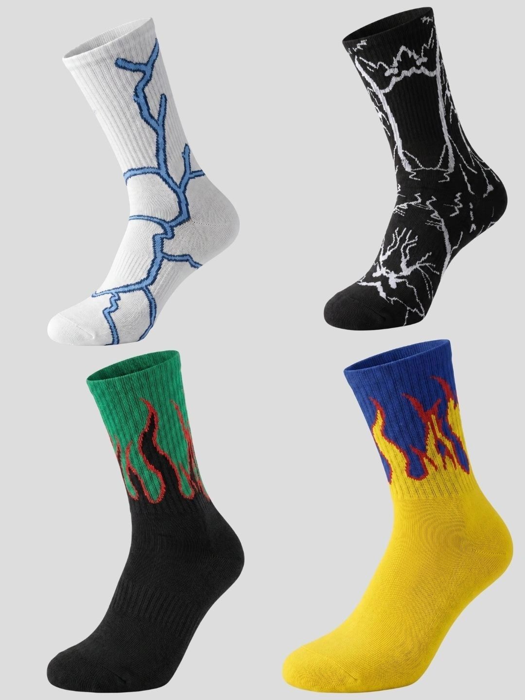 Moda Rapido Men Pack of 4 Cotton Blend Patterned Above Ankle Socks