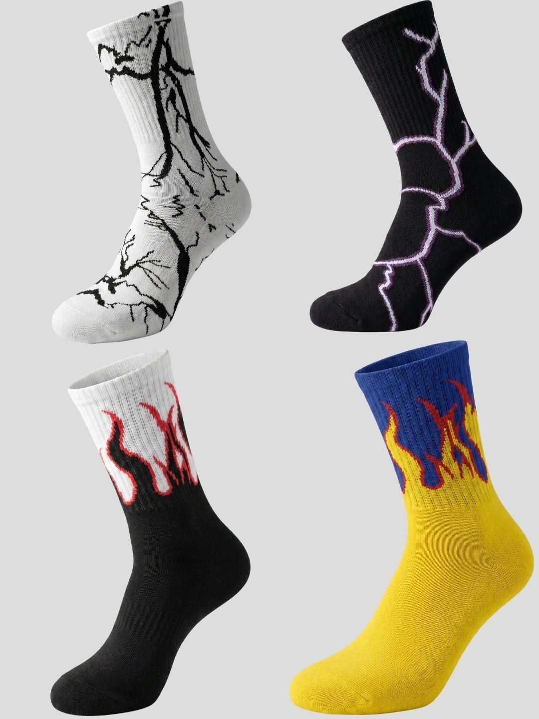 Moda Rapido Men Pack of 4 Cotton Blend Patterned Above Ankle Socks
