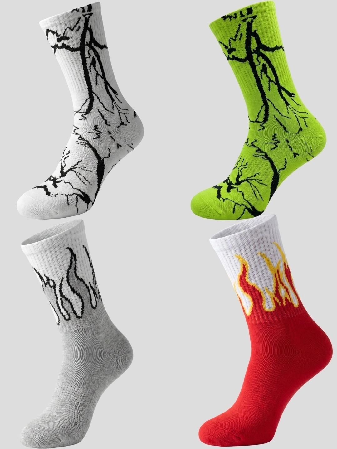 Moda Rapido Men Pack of 4 Cotton Blend Patterned Above Ankle Socks