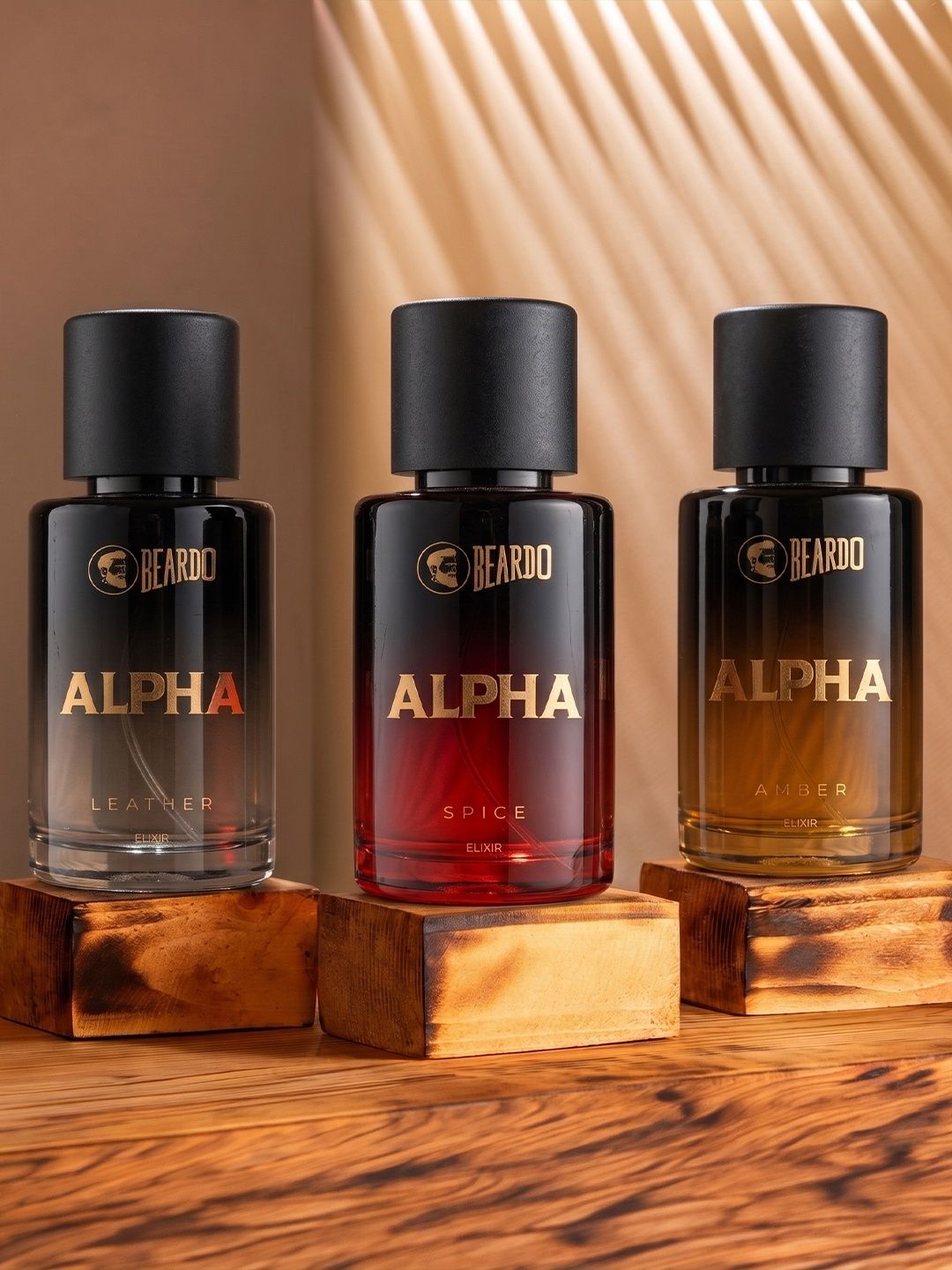 BEARDO Set of 3 Alpha Perfume Elixir 30 ml each - Leather + Amber + Spice