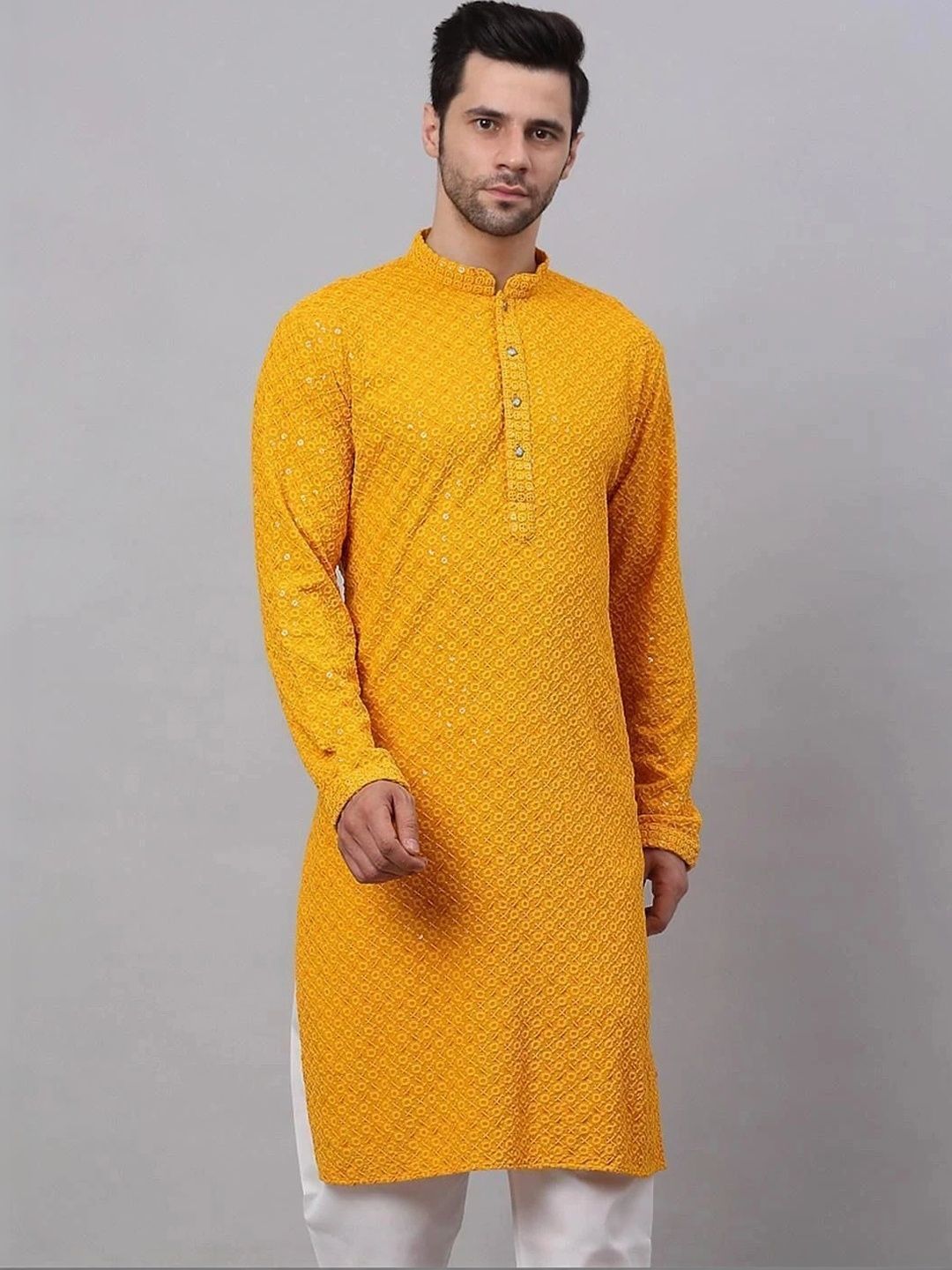 Moda Rapido Men Embellished Sequinned Handloom Kurta