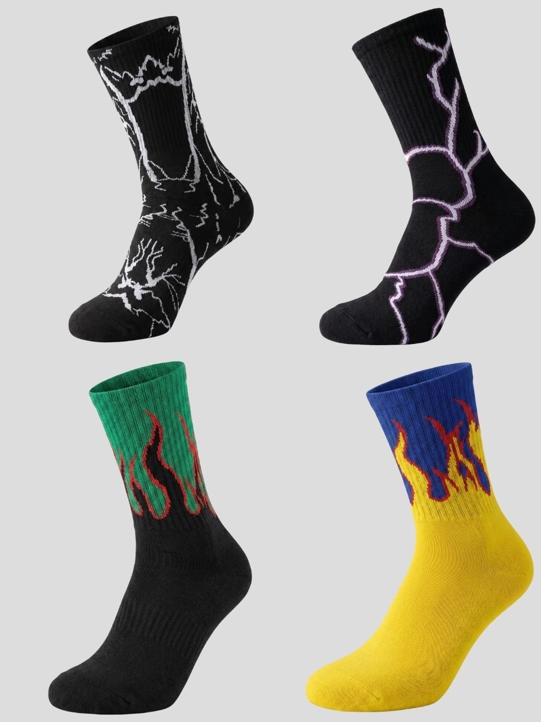 Moda Rapido Men Pack of 4 Cotton Blend Patterned Above Ankle Socks