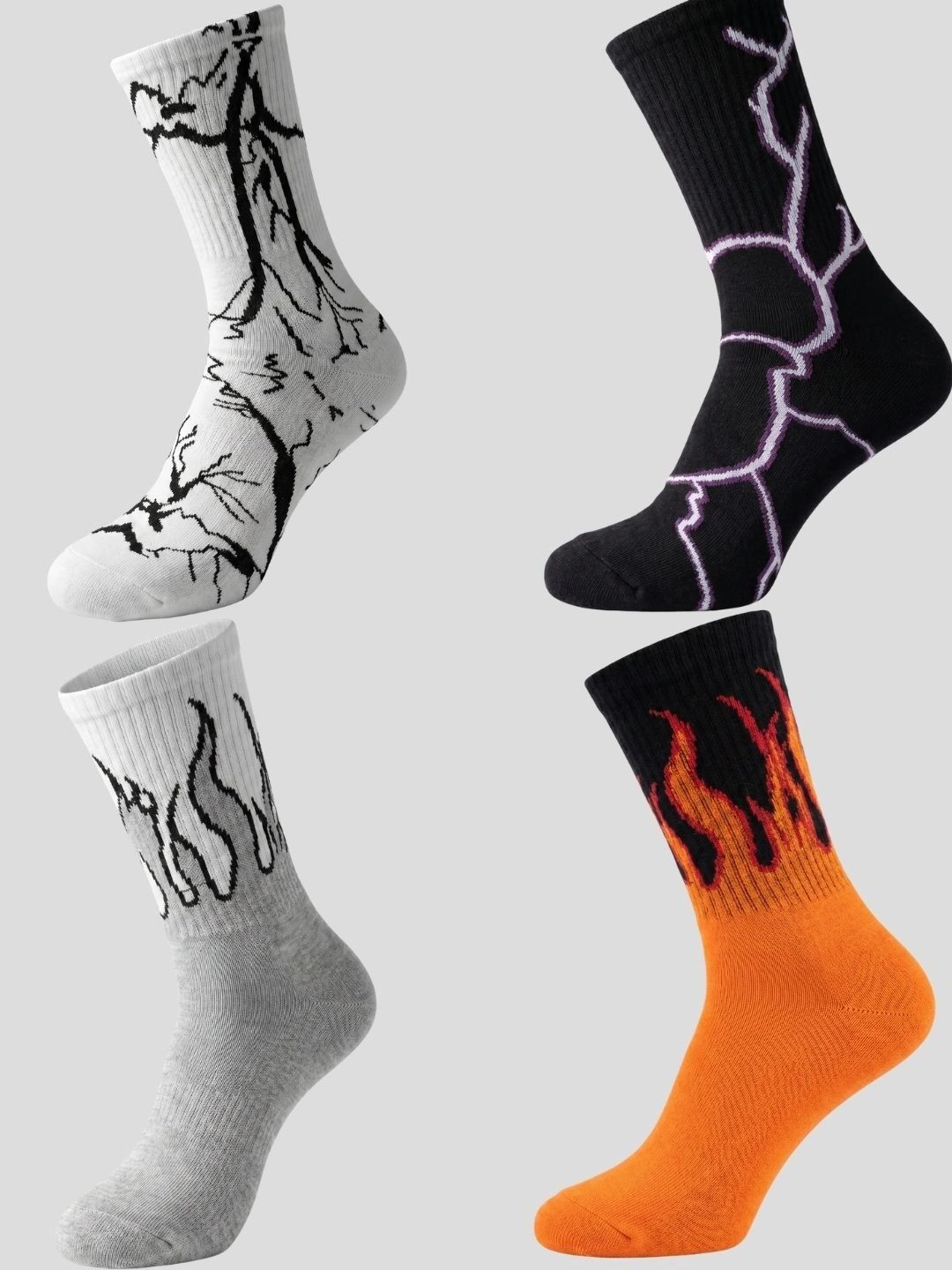 Moda Rapido Men Pack of 4 Cotton Blend Patterned Above Ankle Socks