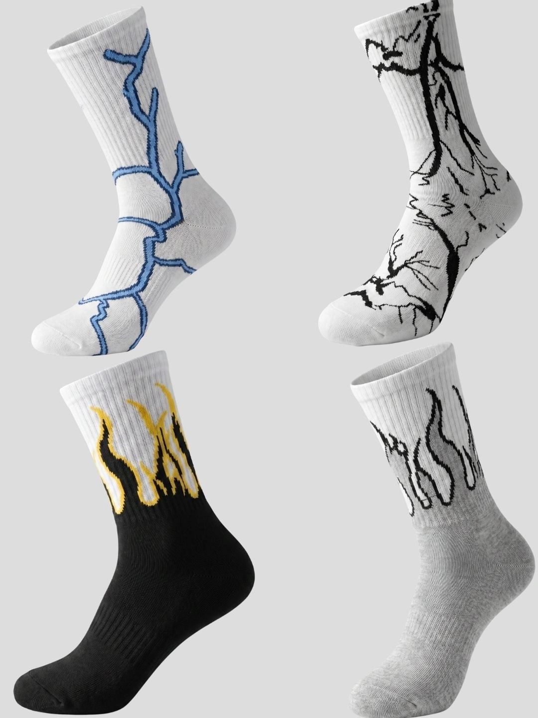 Moda Rapido Men Pack of 4 Cotton Blend Patterned Calf Length Socks