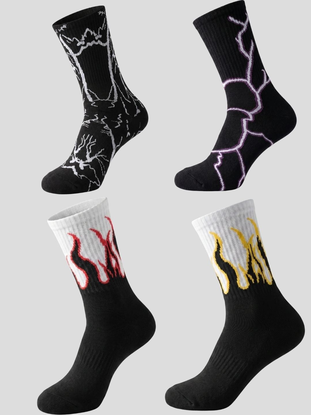 Moda Rapido Men Pack of 4 Cotton Blend Patterned Above Ankle Socks