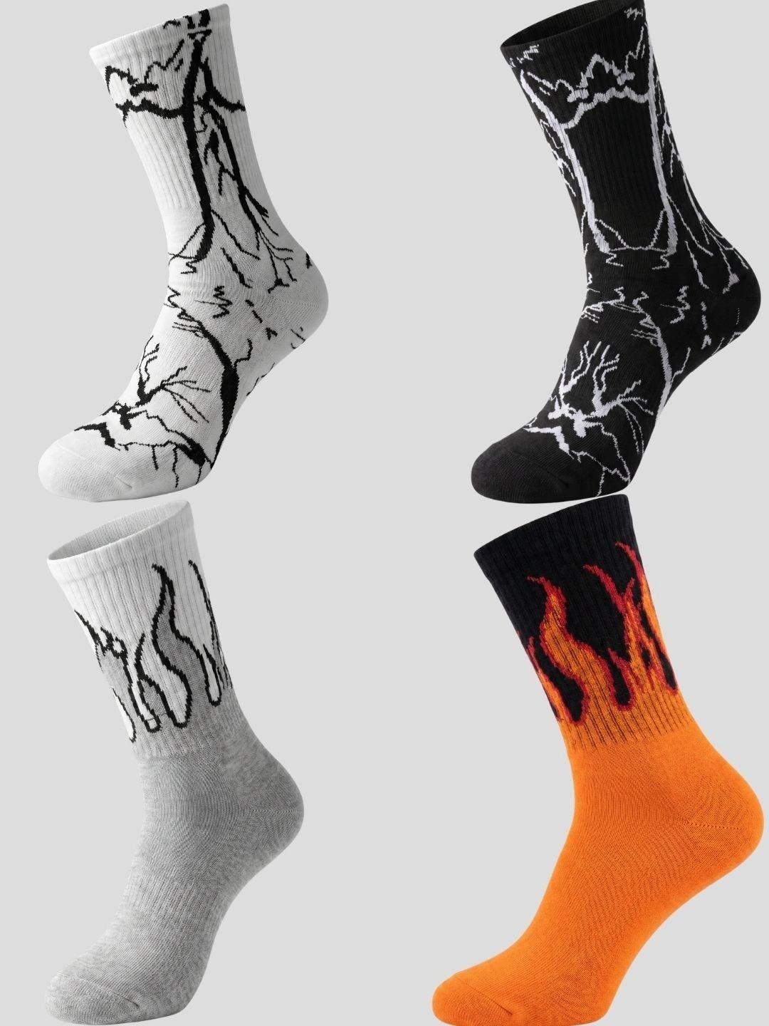 Moda Rapido Men Pack of 4 Cotton Blend Patterned Calf Length Socks