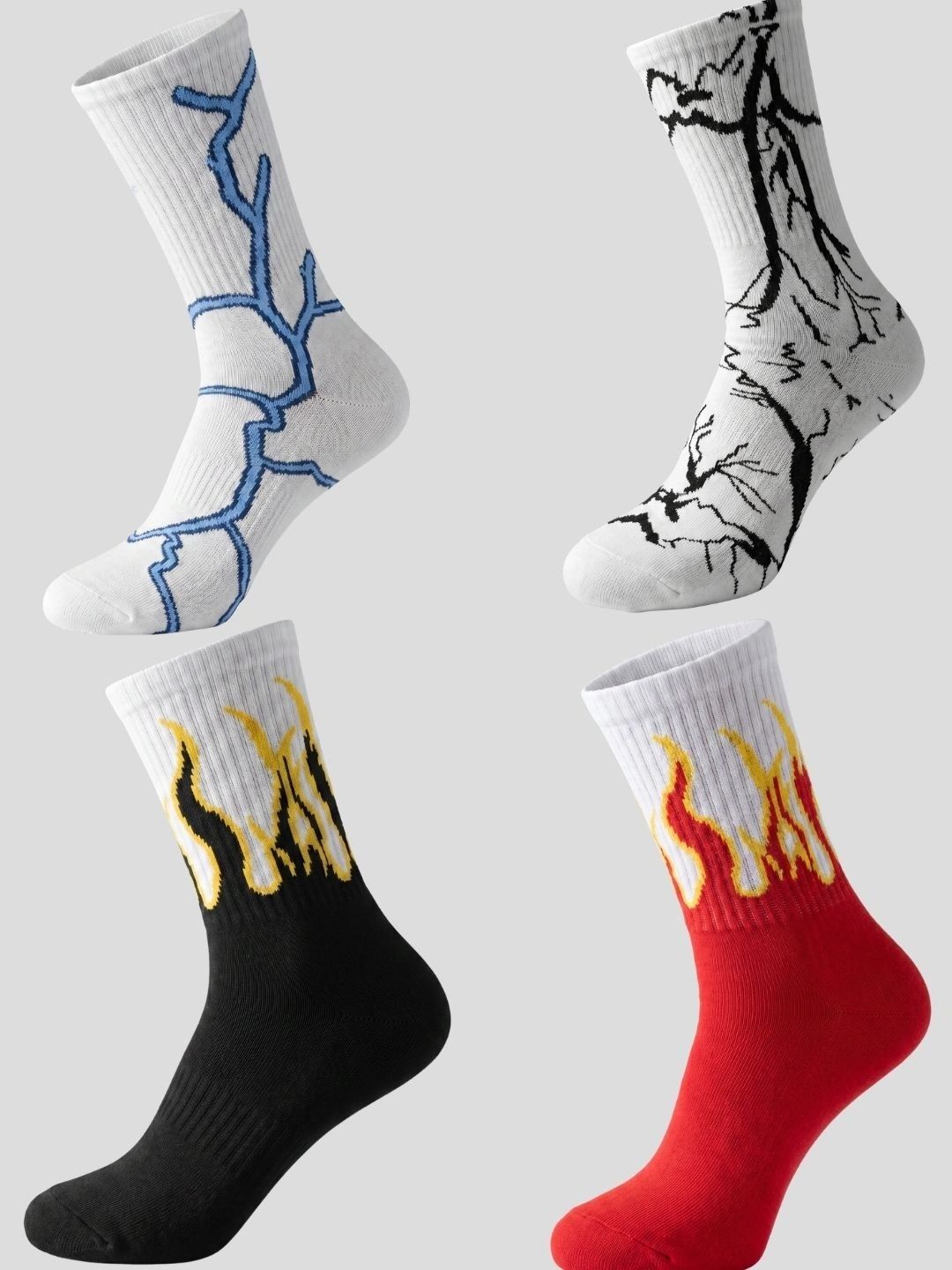 Moda Rapido Men Pack of 4 Cotton Blend Patterned Above Ankle Socks