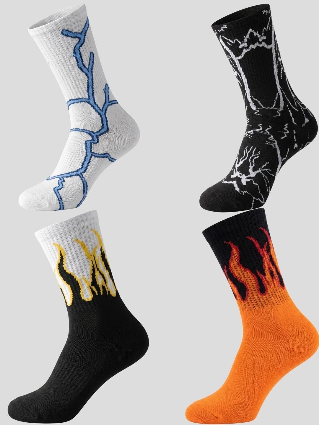 Moda Rapido Men Pack of 4 Cotton Blend Patterned Calf Length Socks