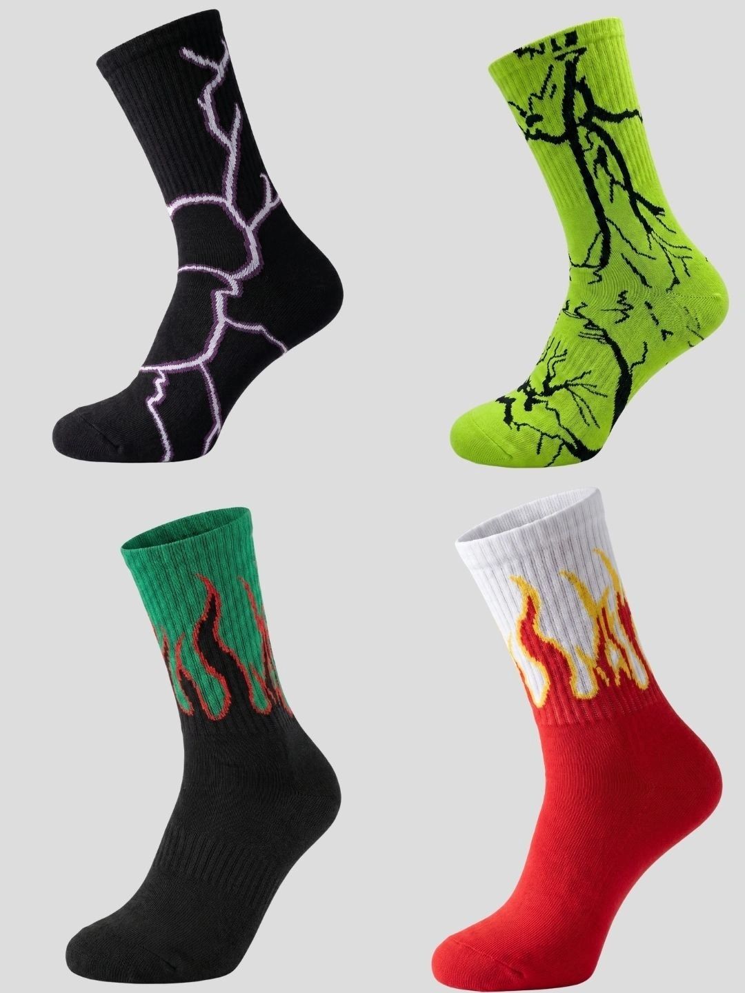 Moda Rapido Men Pack of 4 Cotton Blend Patterned Above Ankle Socks