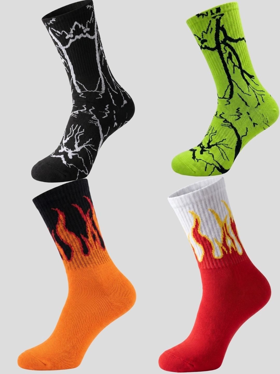 Moda Rapido Men Pack of 4 Cotton Blend Patterned Above Ankle Socks