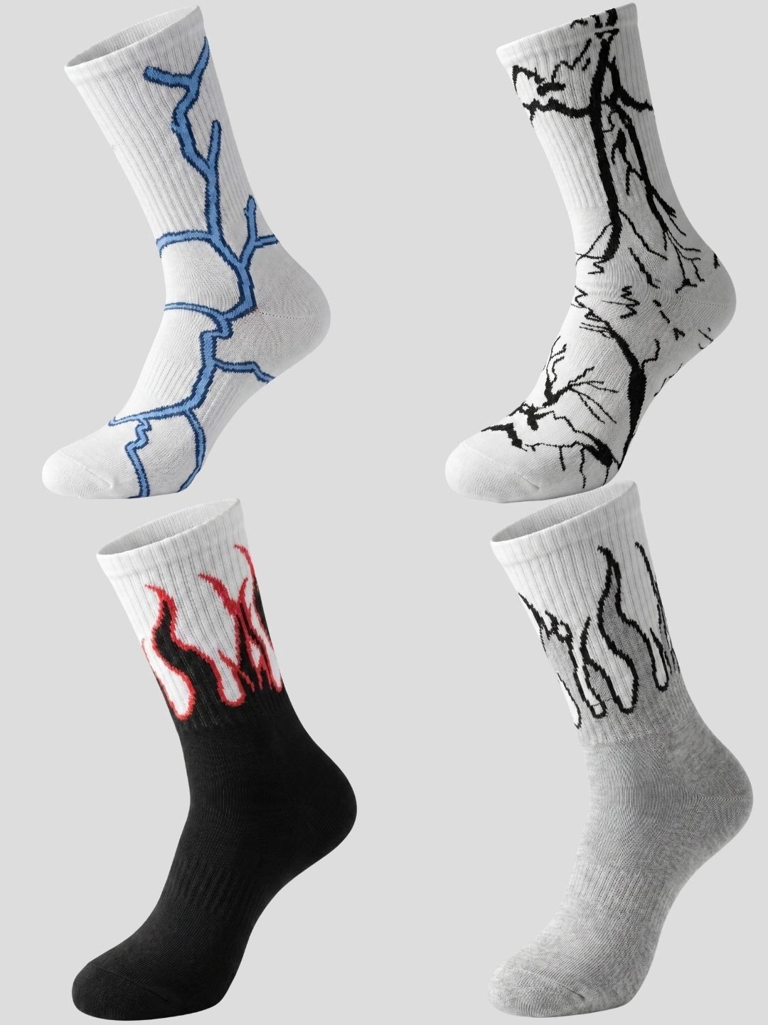 Moda Rapido Men Pack of 4 Cotton Blend Patterned Calf Length Socks