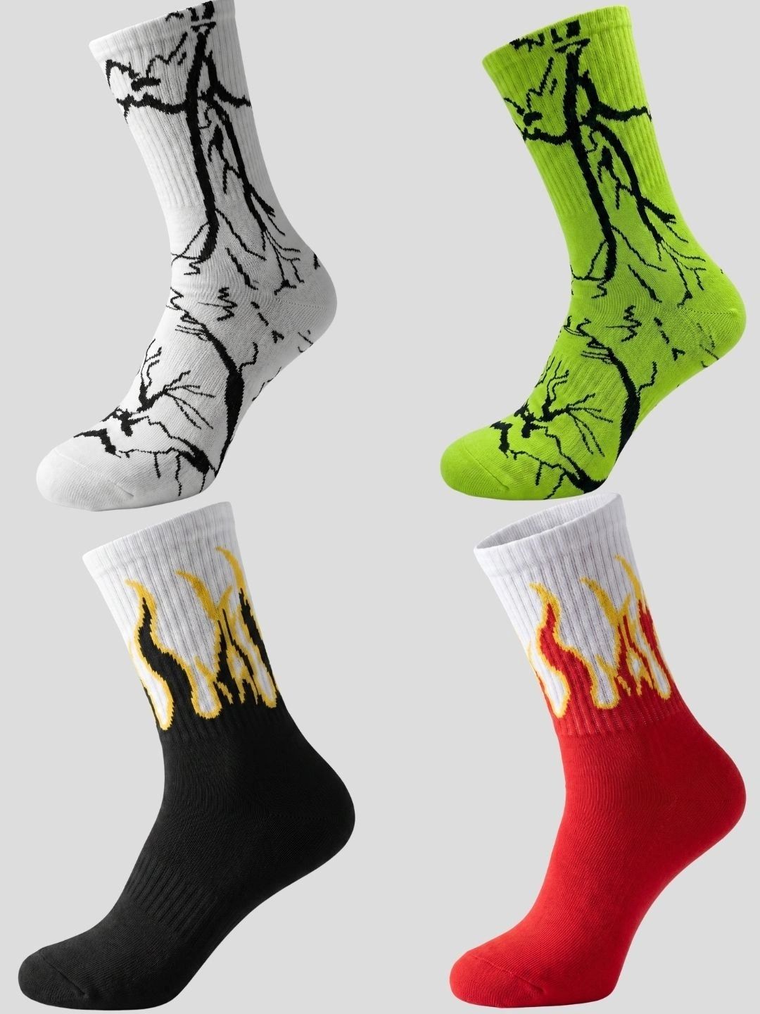 Moda Rapido Men Pack of 4 Cotton Blend Patterned Above Ankle Socks