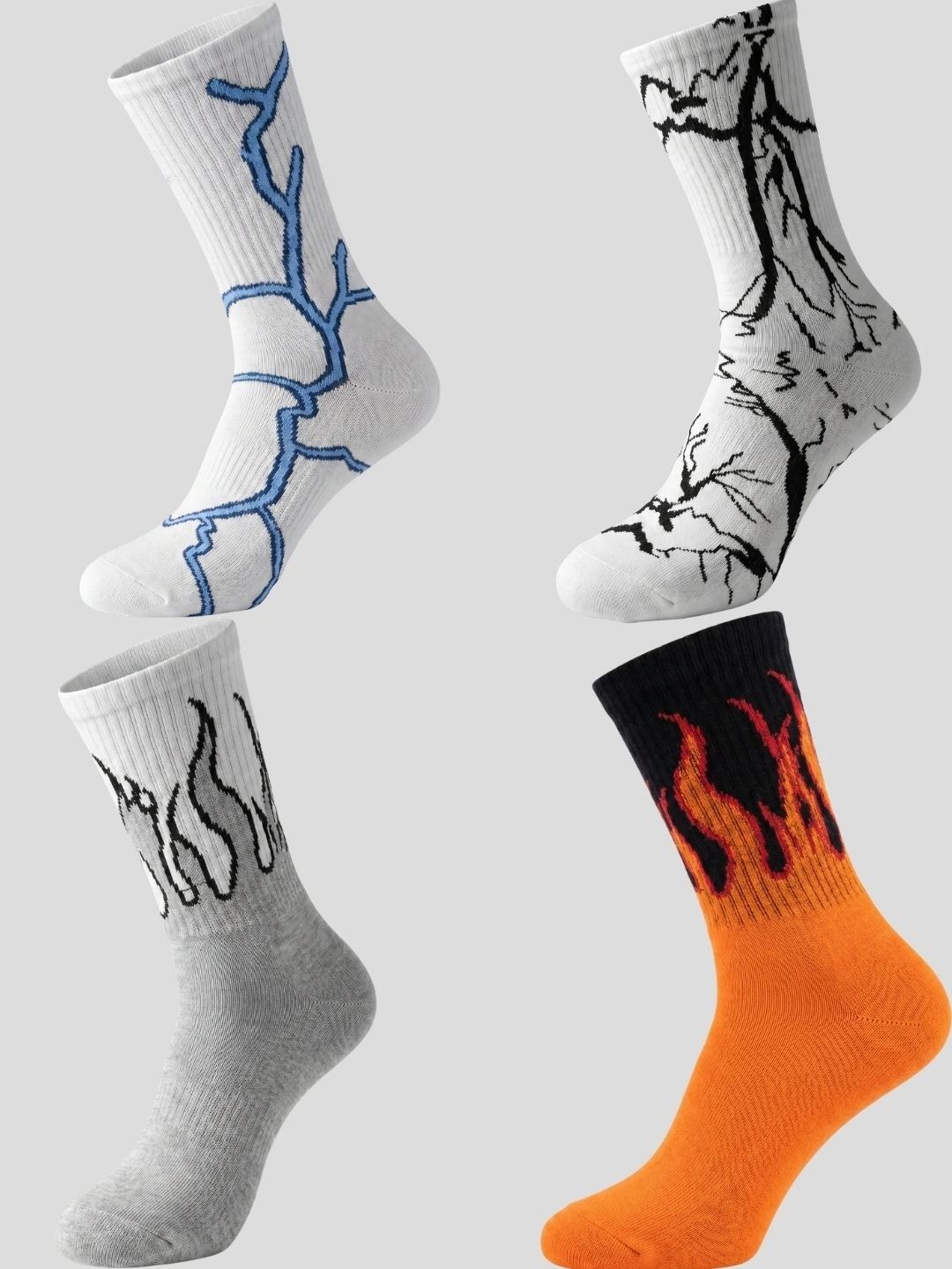 Moda Rapido Men Pack of 4 Cotton Blend Patterned Above Ankle Socks