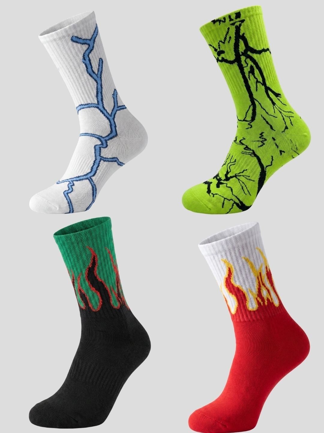 Moda Rapido Men Pack of 4 Cotton Blend Patterned Calf Length Socks