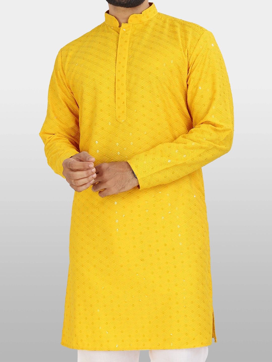Moda Rapido Men Embellished Sequinned Handloom Kurta