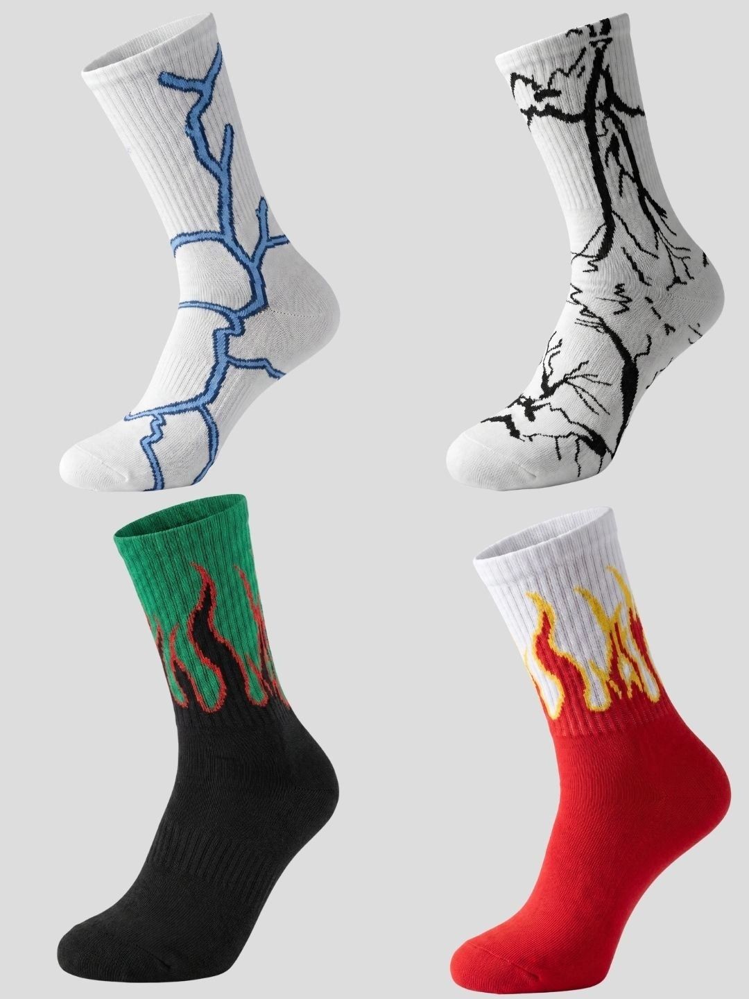 Moda Rapido Men Pack of 4 Cotton Blend Patterned Above Ankle Socks