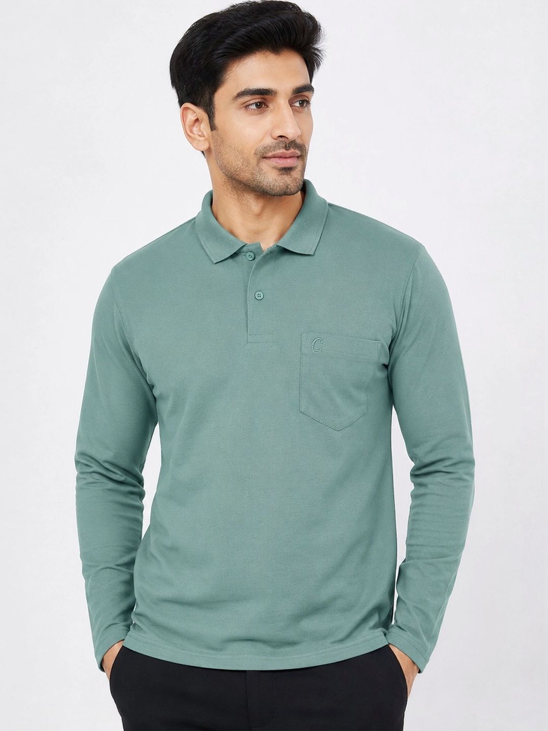 Camey Men Polo Collar Pockets T-shirt