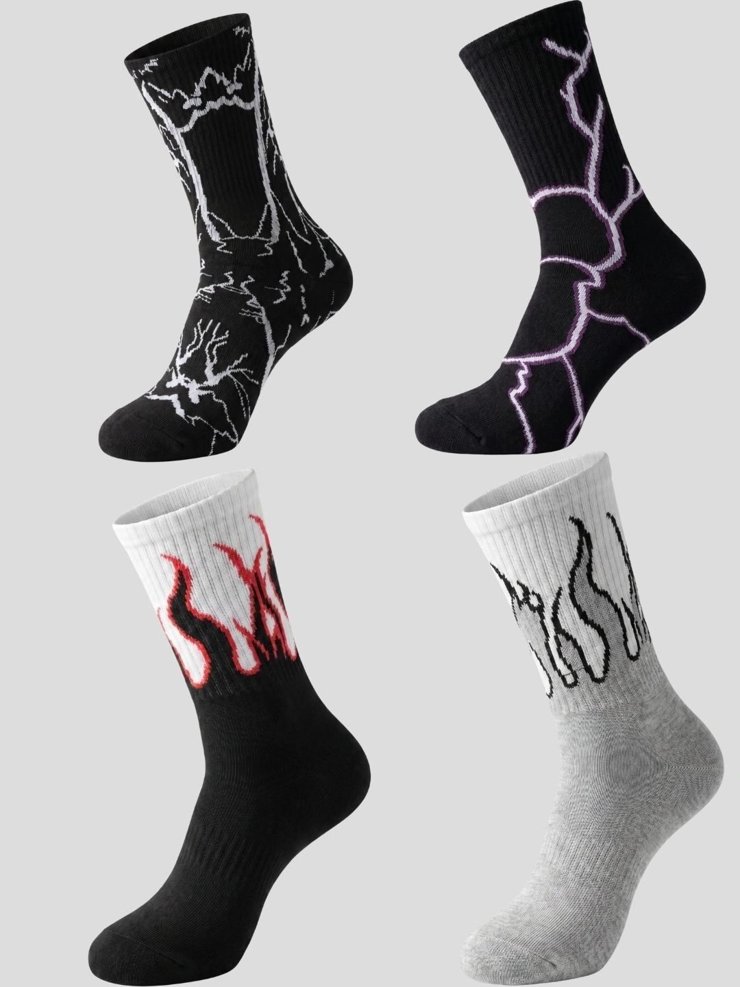 Moda Rapido Men Pack of 4 Cotton Blend Patterned Above Ankle Socks