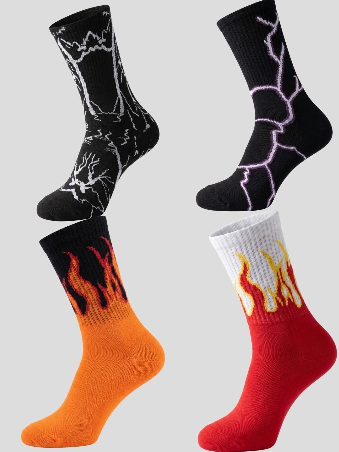 Moda Rapido Men Pack of 4 Cotton Blend Patterned Calf Length Socks