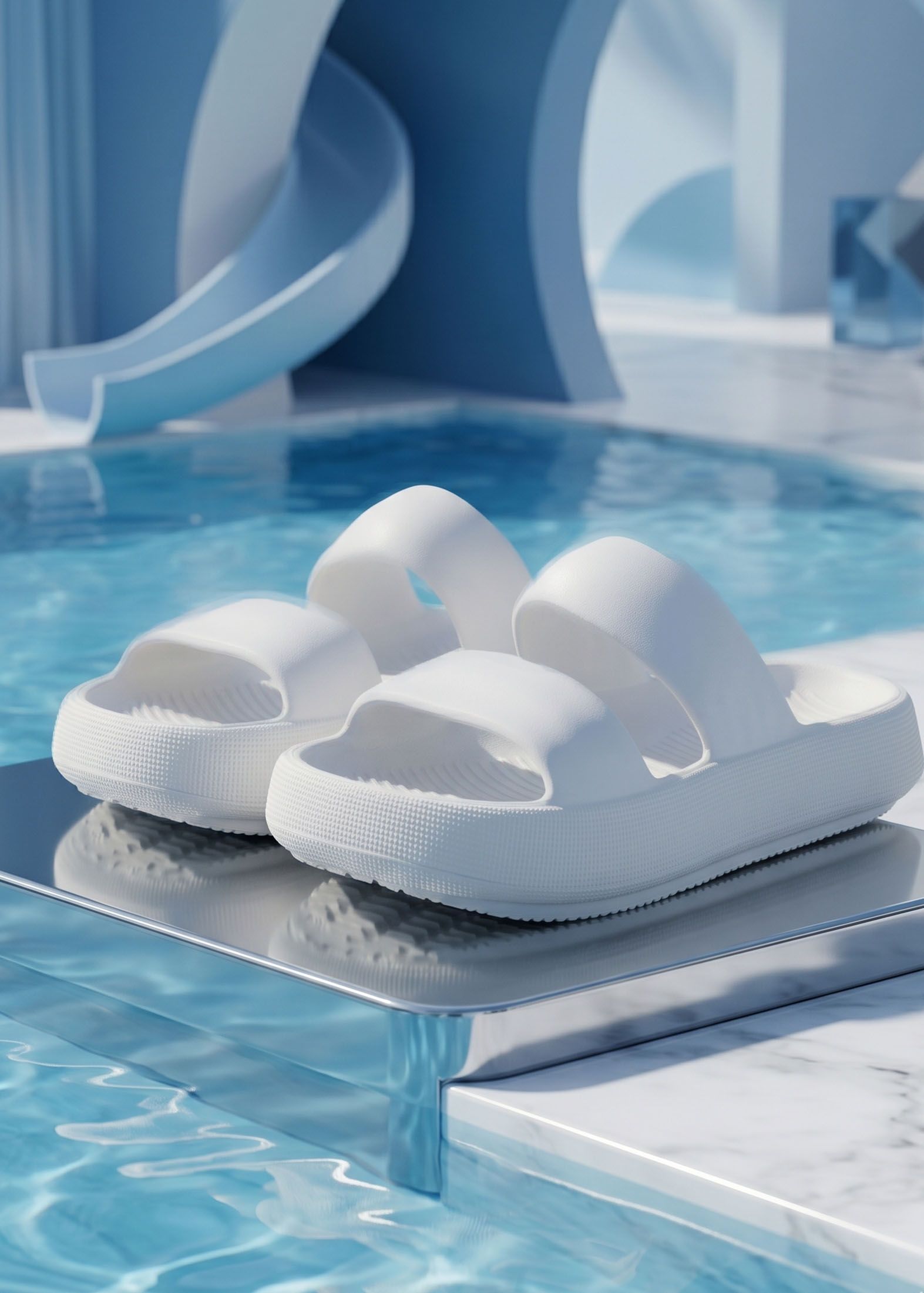 HRX by Hrithik Roshan Men White Rubber Sliders