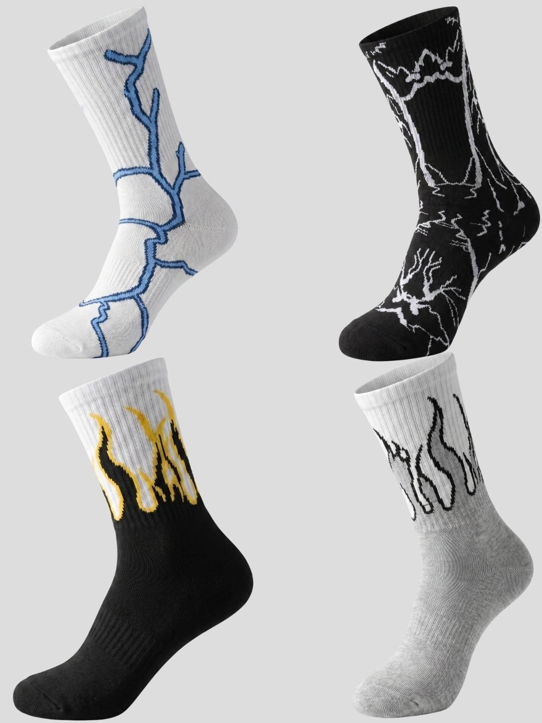 Moda Rapido Men Pack of 4 Cotton Blend Patterned Calf Length Socks