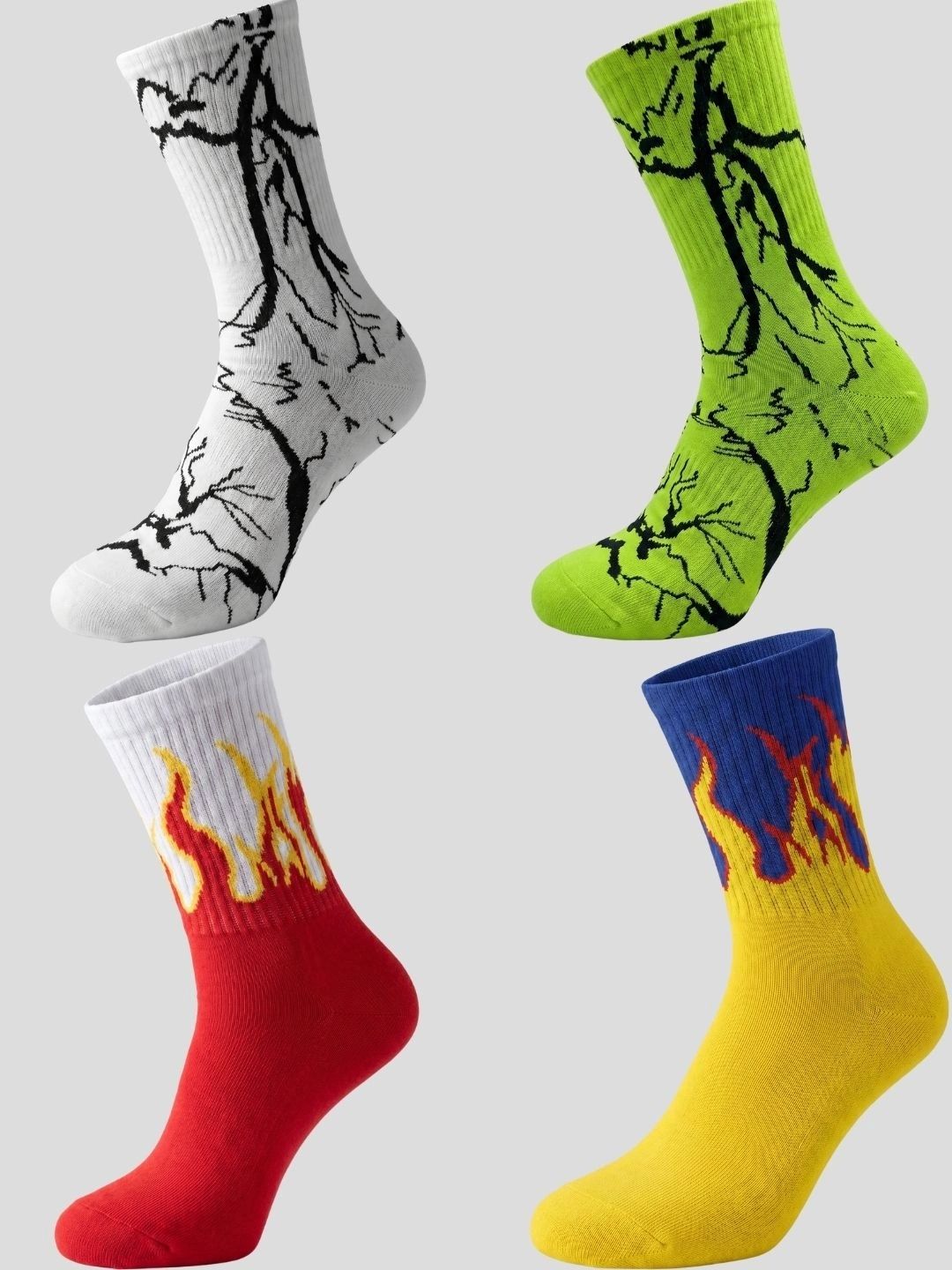 Moda Rapido Men Pack of 4 Cotton Blend Patterned Above Ankle Socks
