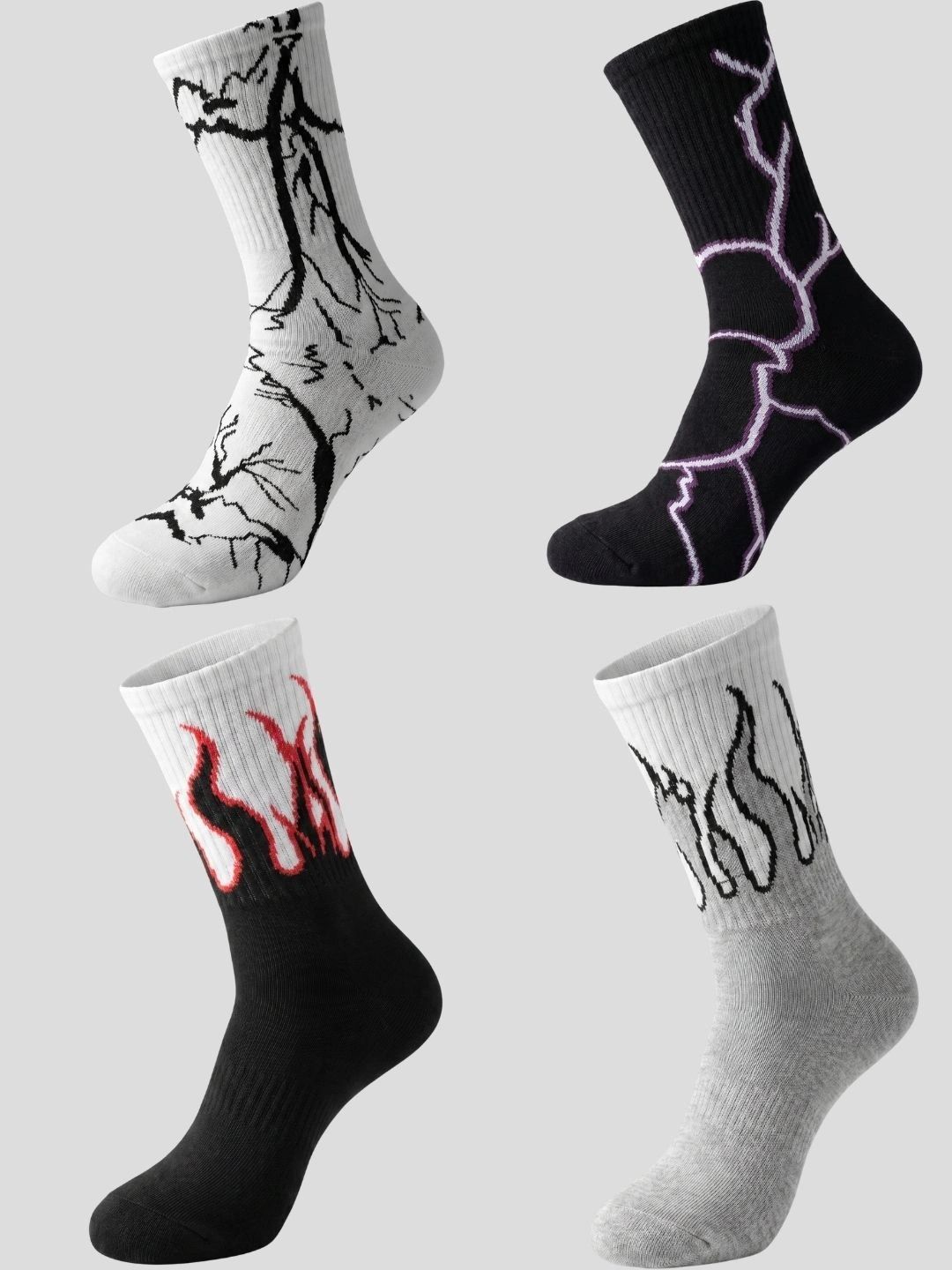 Moda Rapido Men Pack of 4 Cotton Blend Patterned Above Ankle Socks