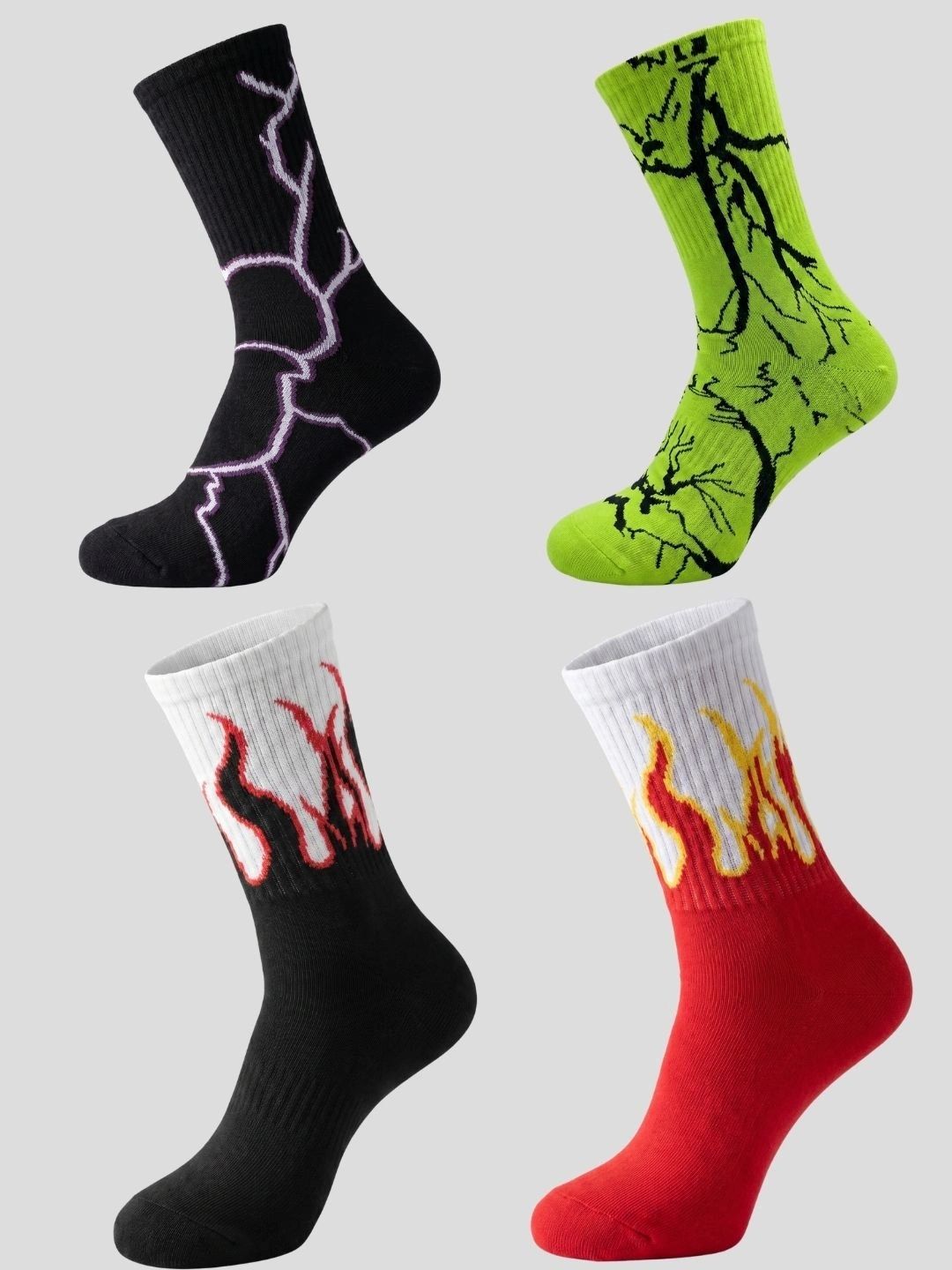 Moda Rapido Men Pack of 4 Cotton Blend Patterned Calf Length Socks